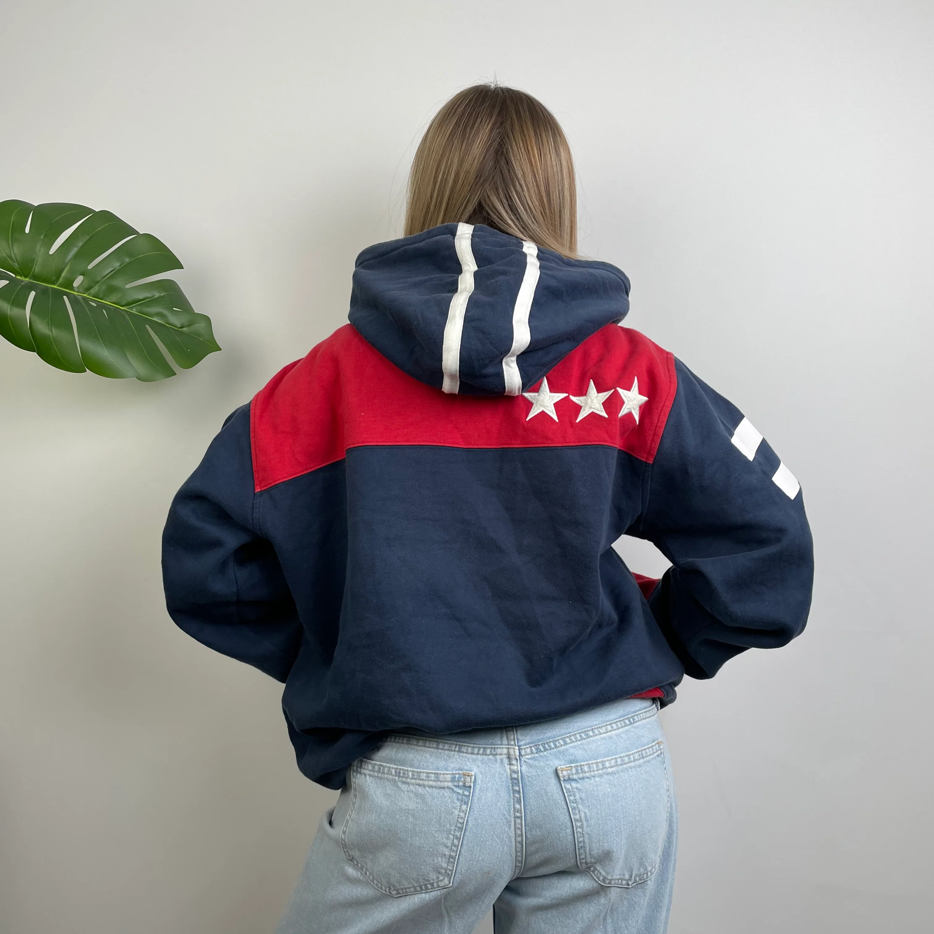 Nike Cortez Navy Embroidered Spell Out Hoodie (XL) - Image 4