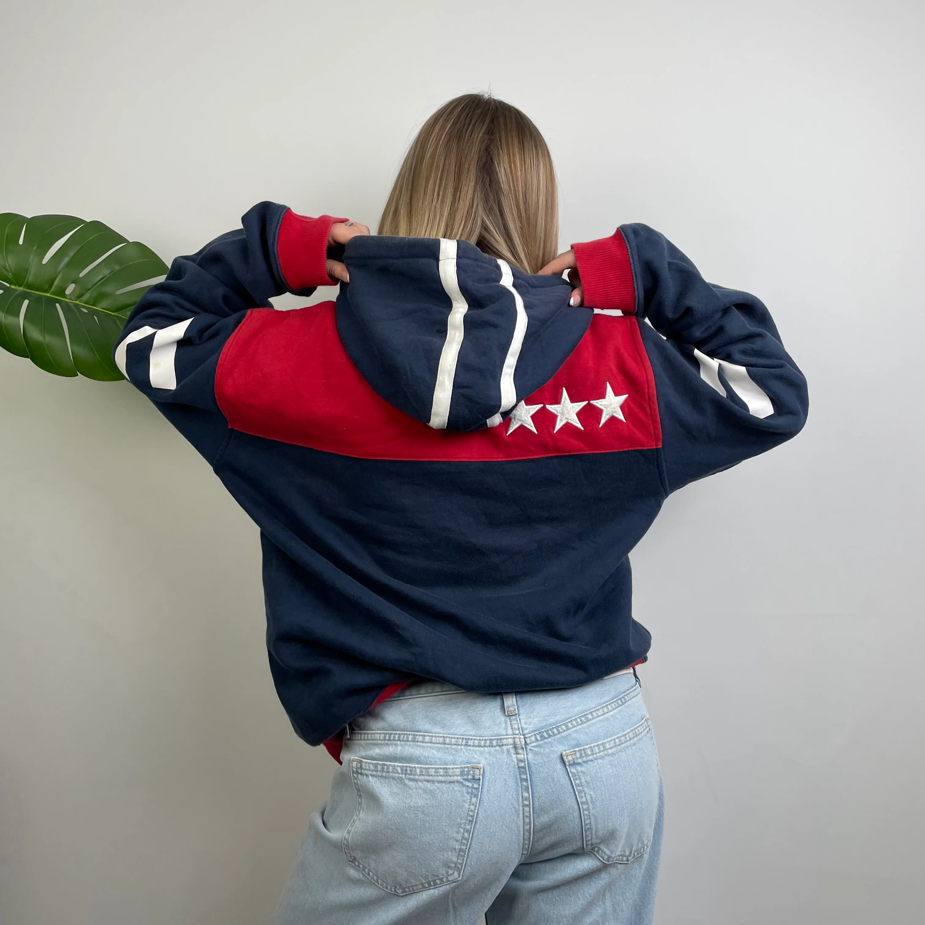 Nike Cortez Navy Embroidered Spell Out Hoodie (XL) - Image 7