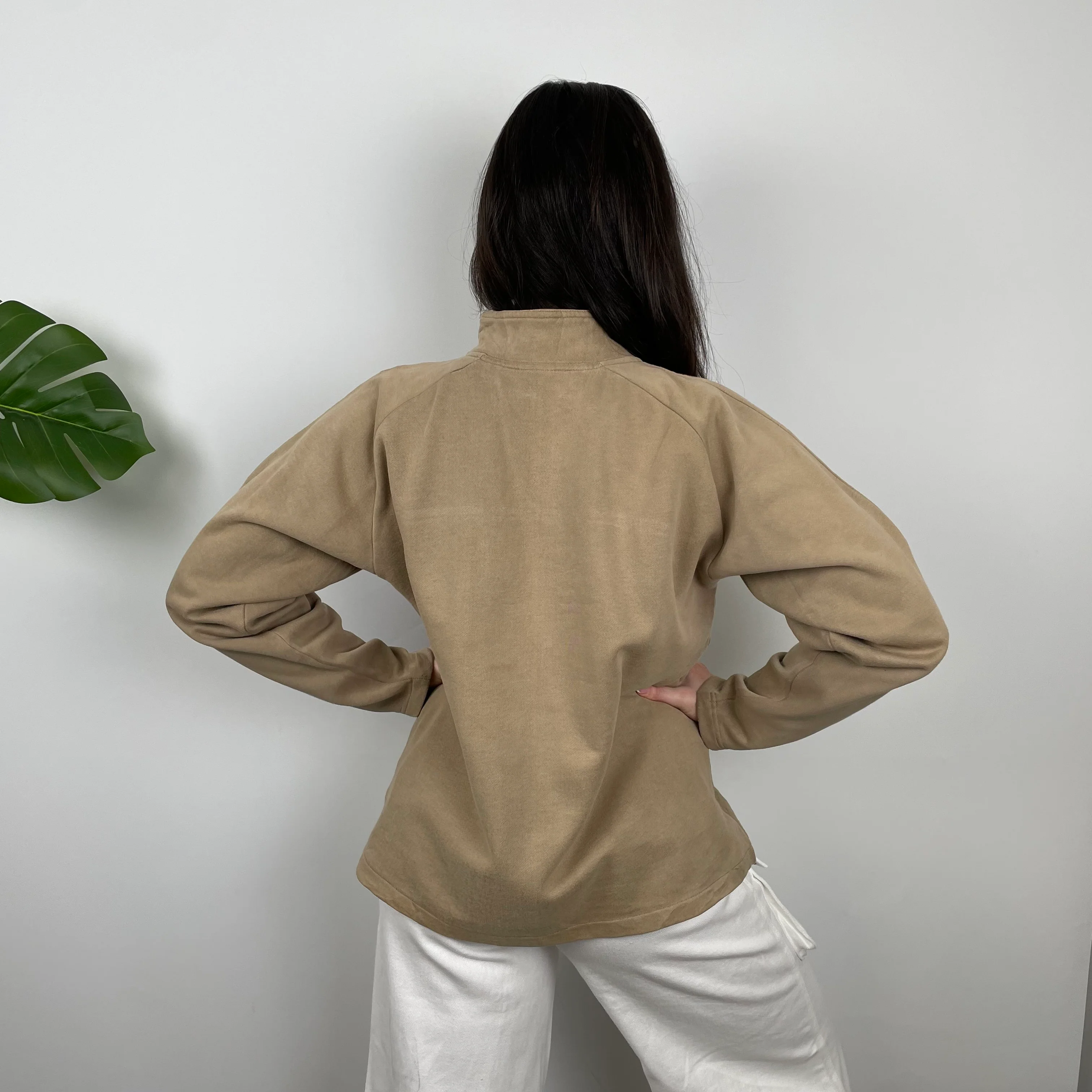 Nike Tan Embroidered Spell Out Quarter Zip Sweatshirt (M) - Image 9