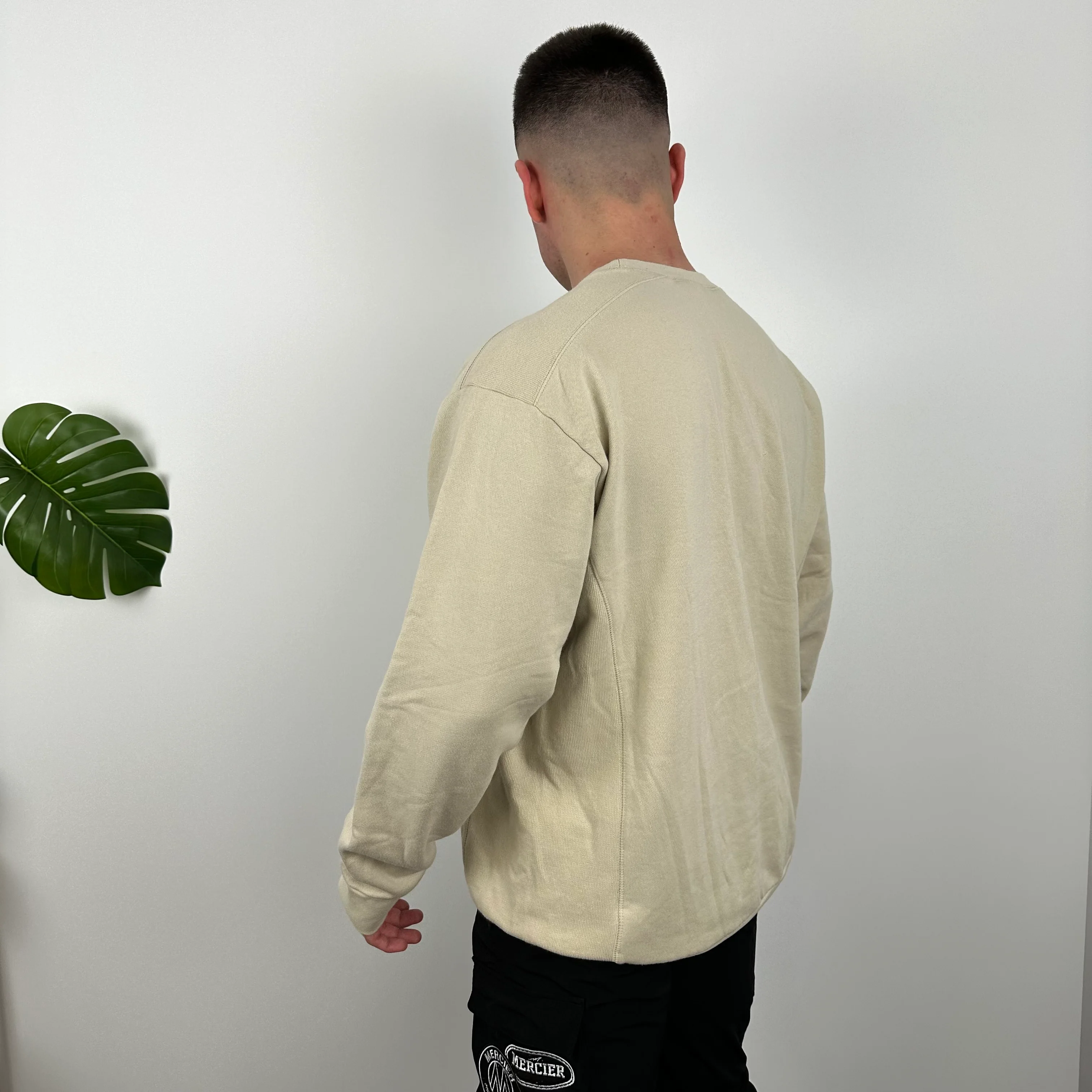 Nike Cream Embroidered Spell Out Sweatshirt (L) - Image 6
