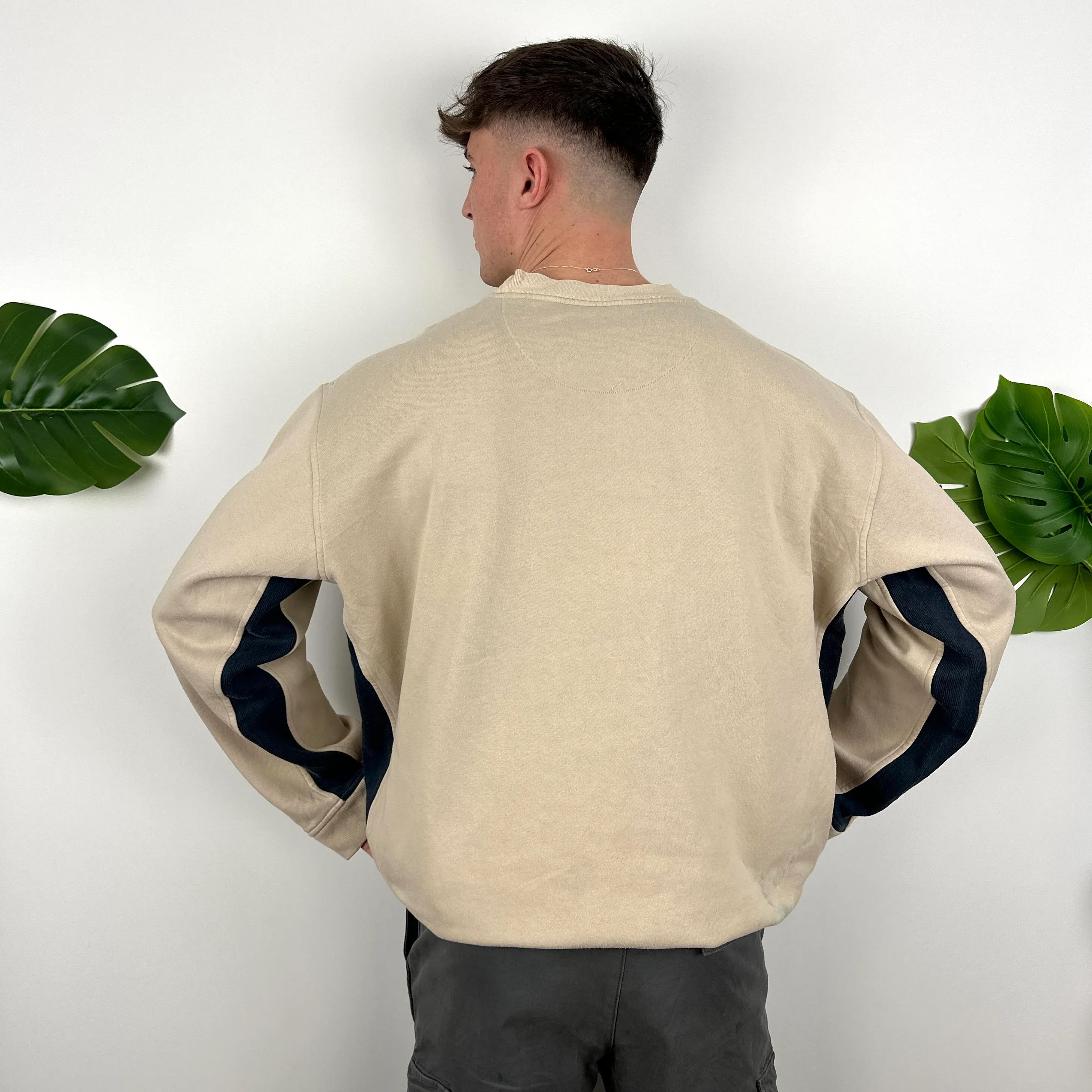 Nike Cream Embroidered Spell Out Sweatshirt (XXL) - Image 4