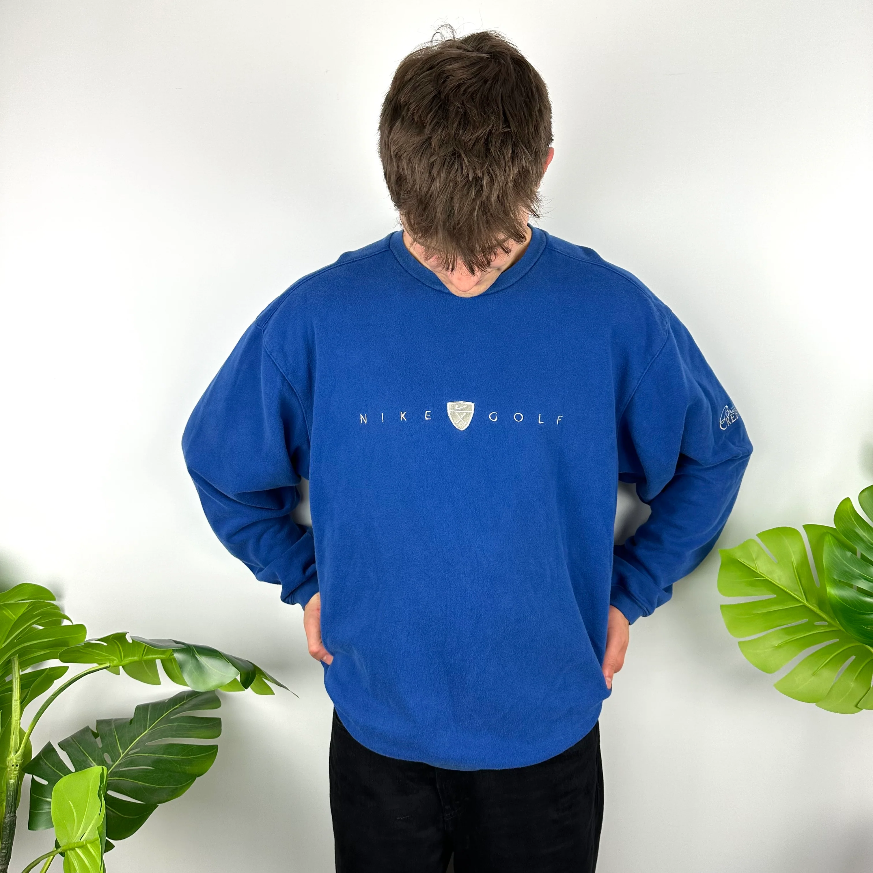 Nike Golf Blue Embroidered Spell Out Sweatshirt (L) - Image 8
