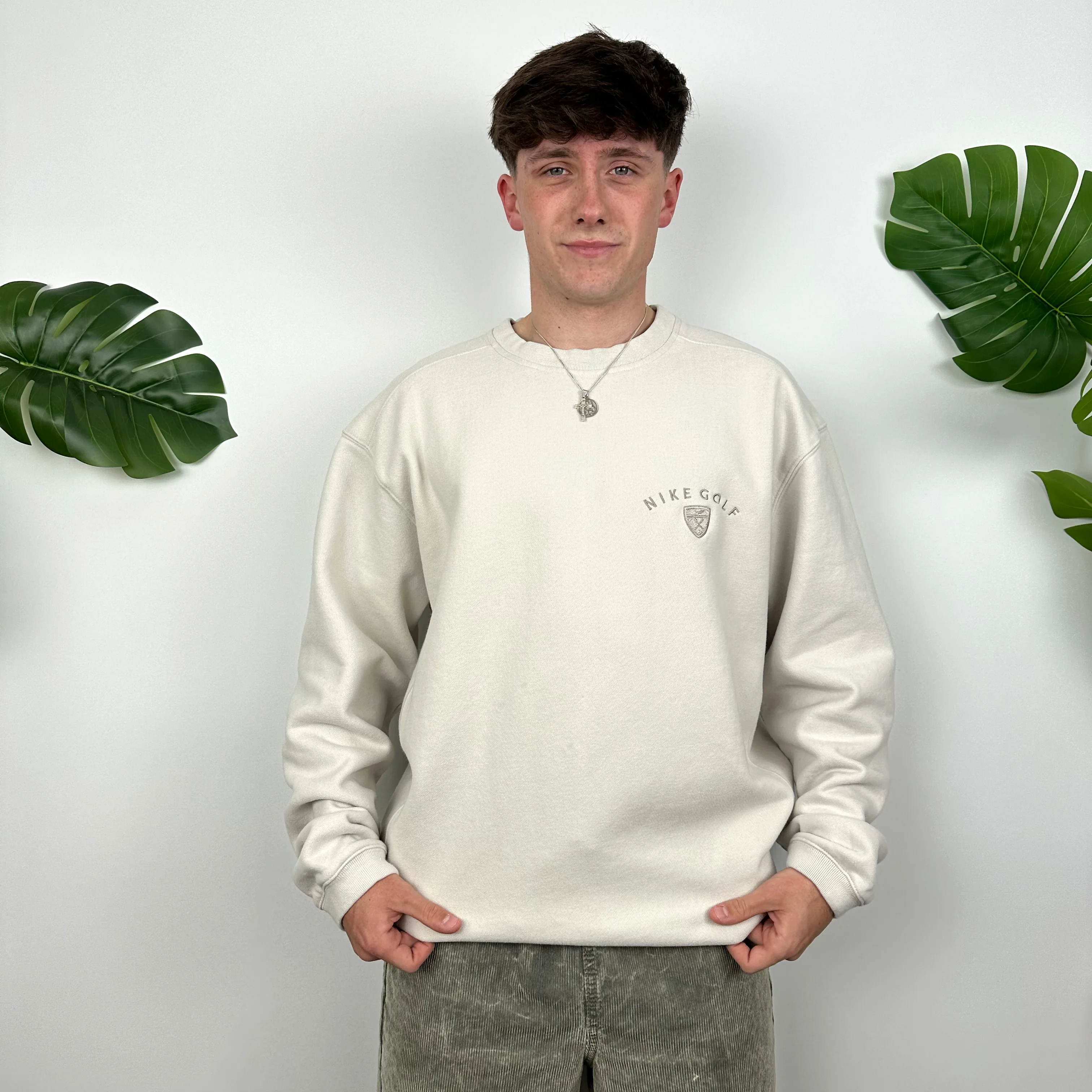 Nike Golf Cream Embroidered Spell Out Sweatshirt (XXL) - Image 2
