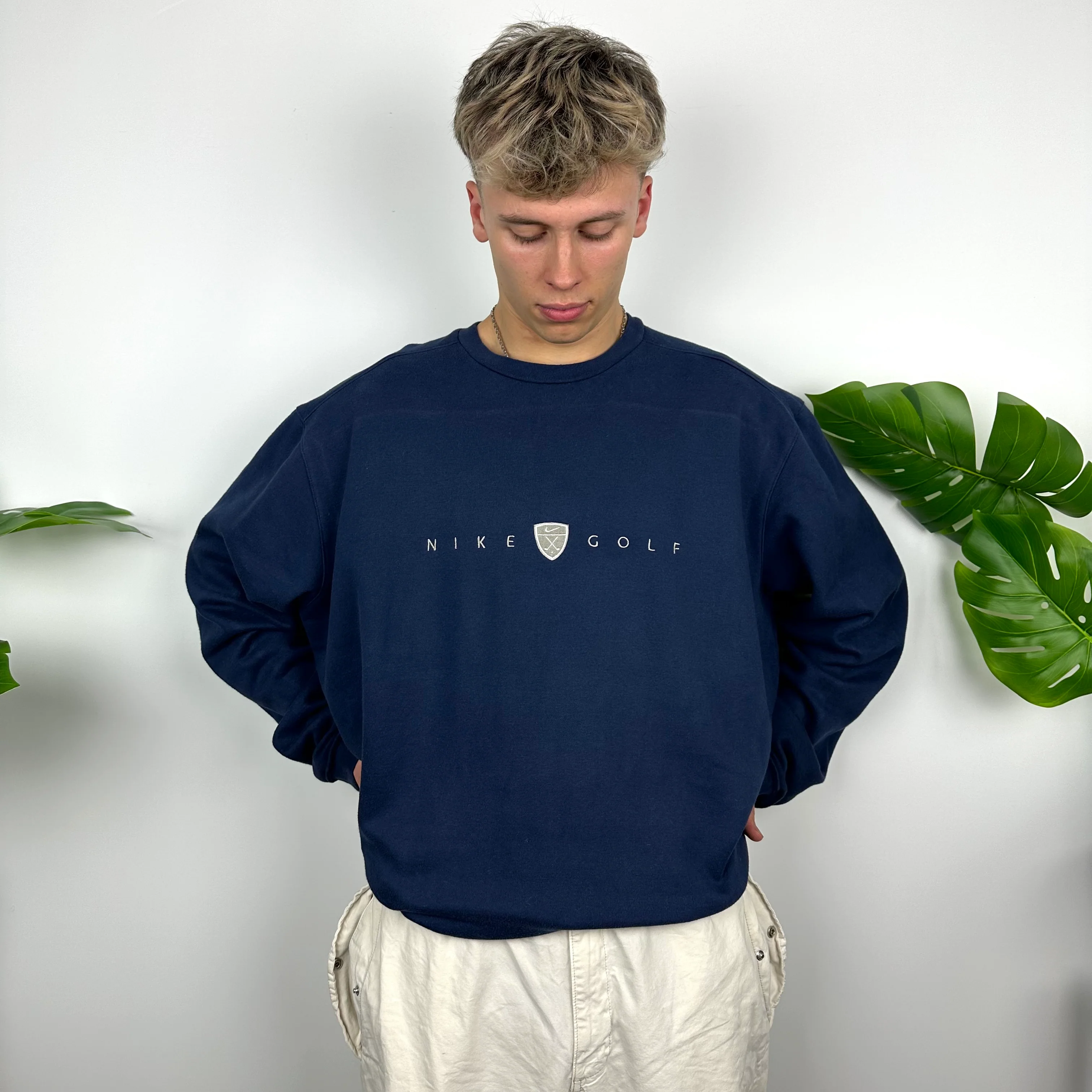 Nike Golf Navy Embroidered Spell Out Sweatshirt (XL) - Image 3