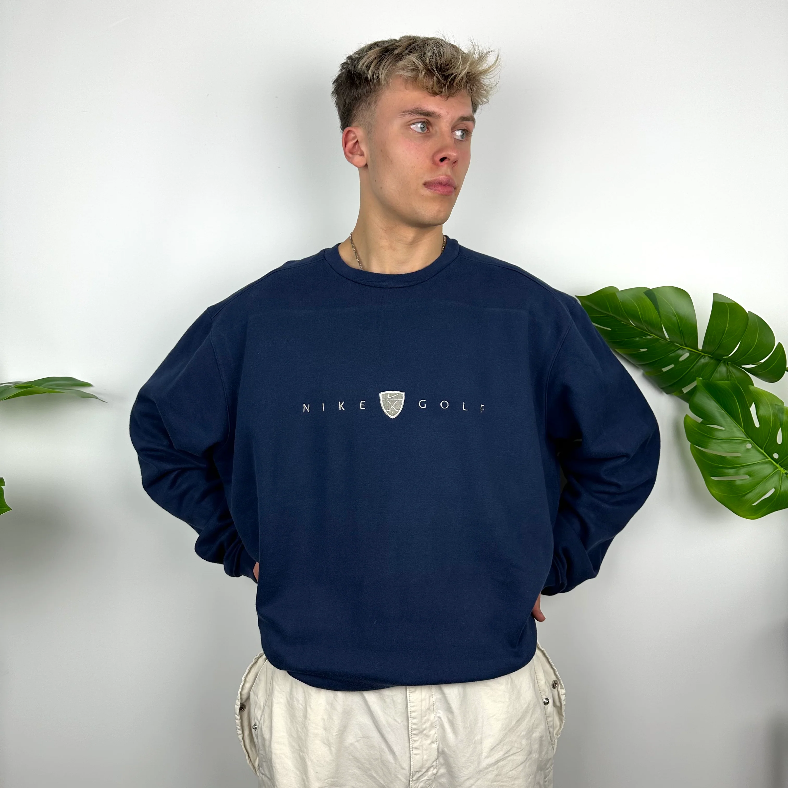 Nike Golf Navy Embroidered Spell Out Sweatshirt (XL) - Image 6