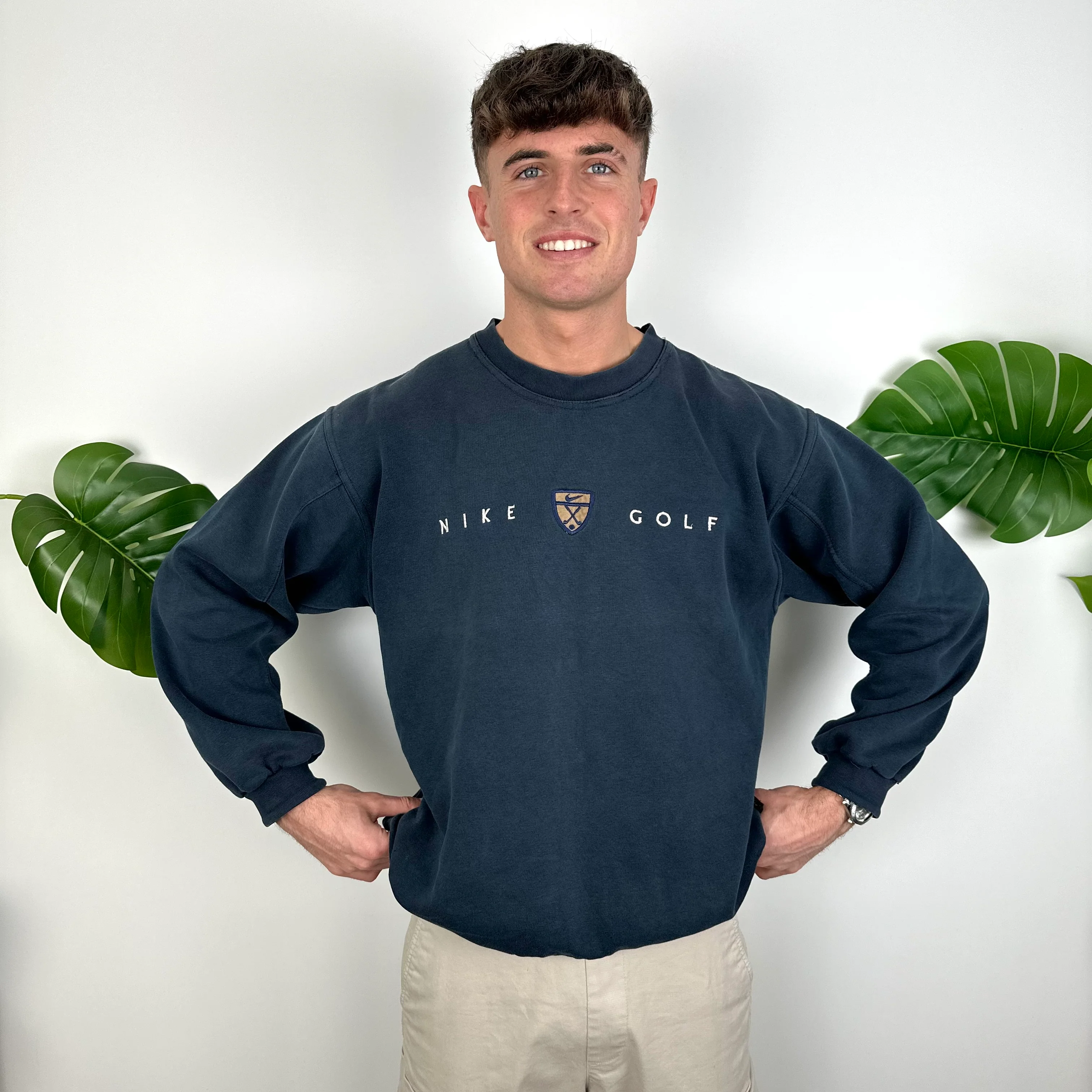Nike Golf Navy Embroidered Spell Out Sweatshirt (L) - Image 2