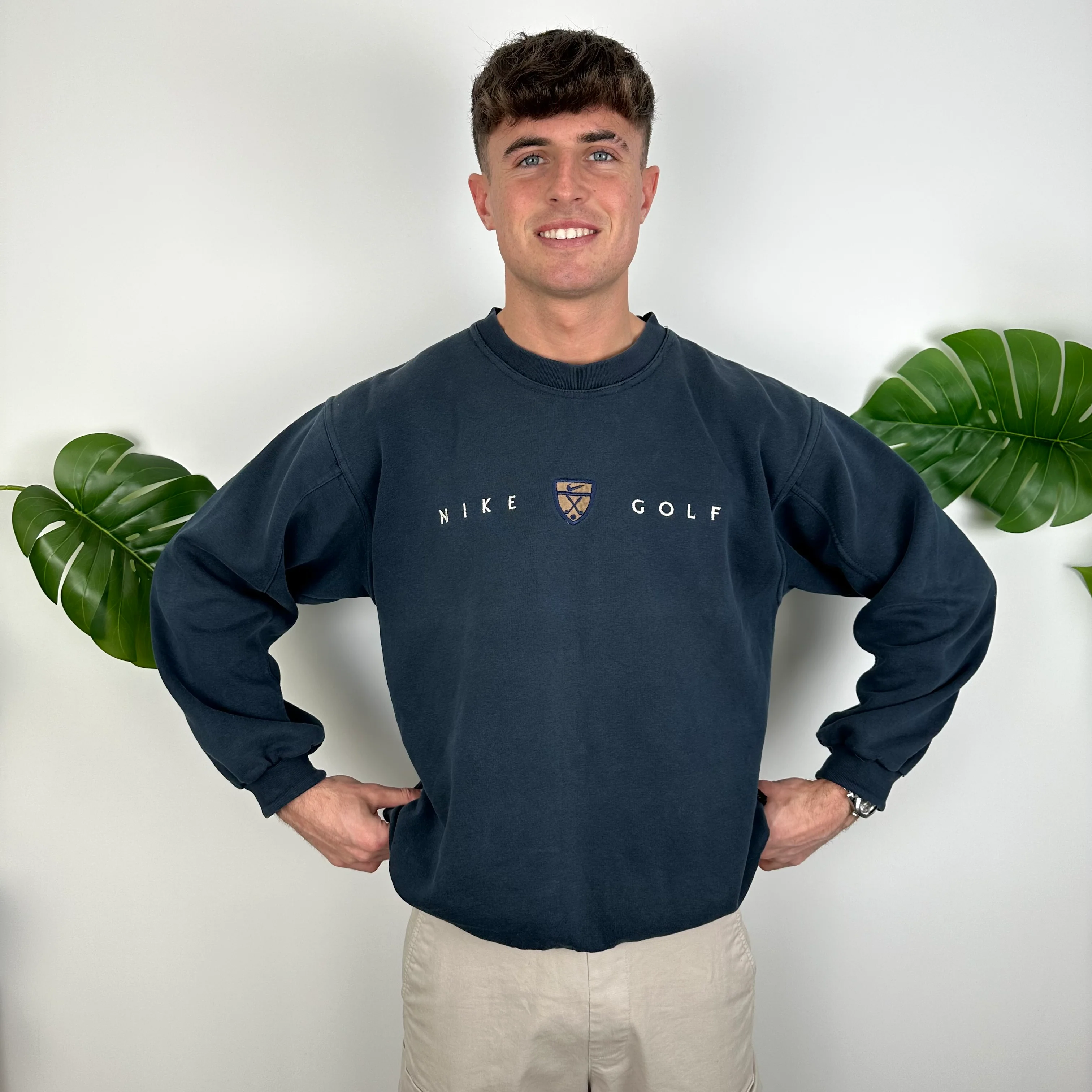 Nike Golf Navy Embroidered Spell Out Sweatshirt (L) - Image 5