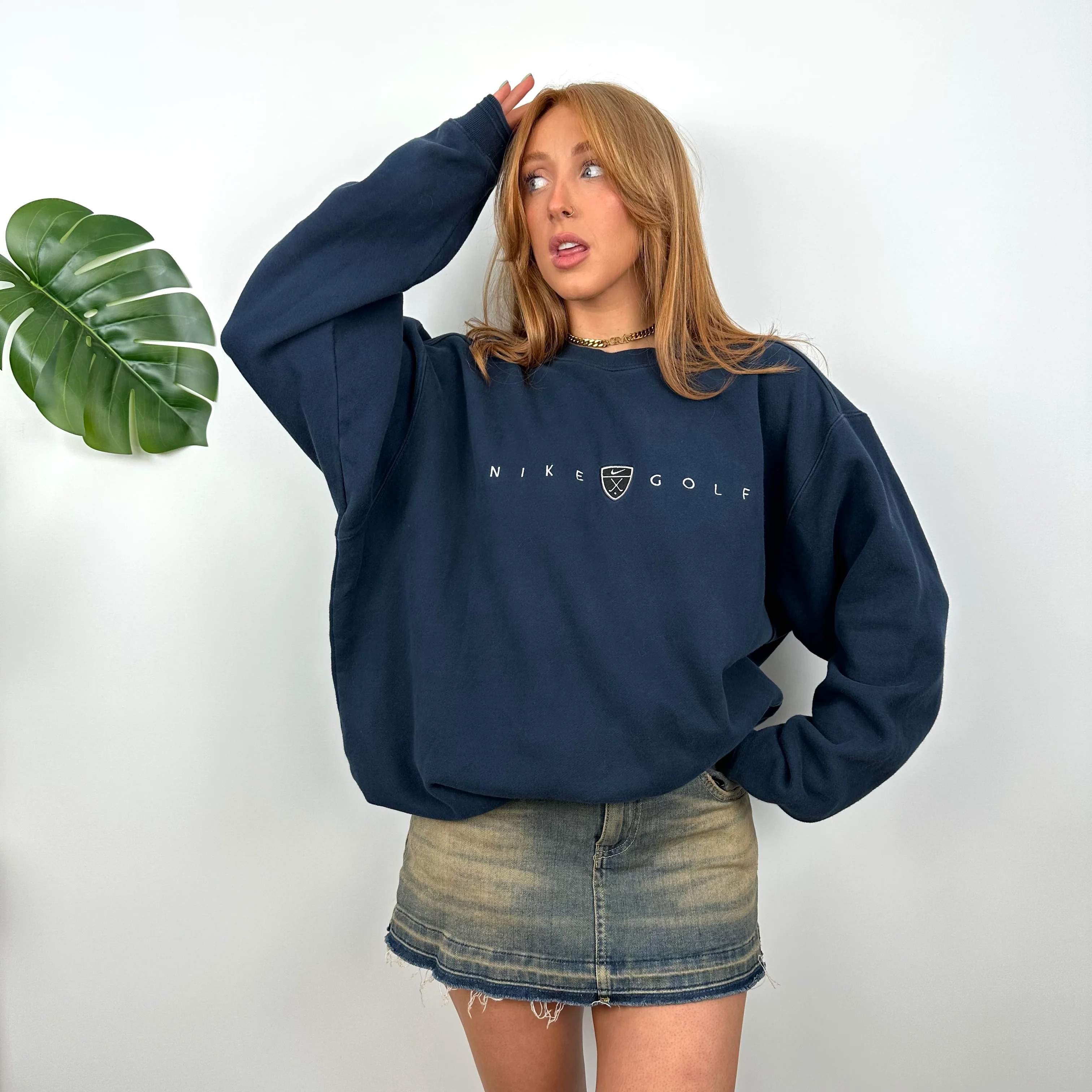 Nike Golf Navy Embroidered Spell Out Sweatshirt (L) - Image 2
