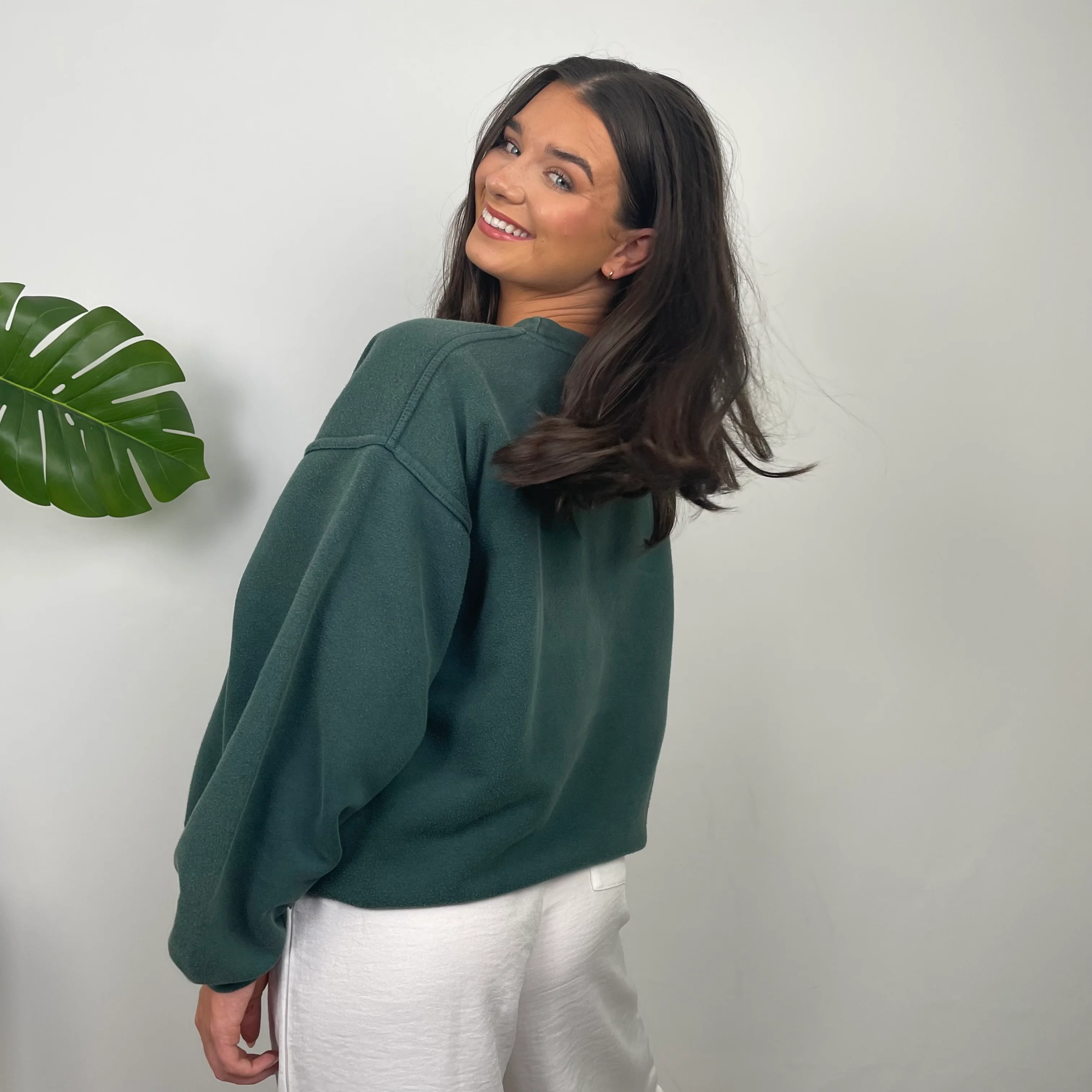 Nike Green Embroidered Spell Out Sweatshirt (XL) - Image 14