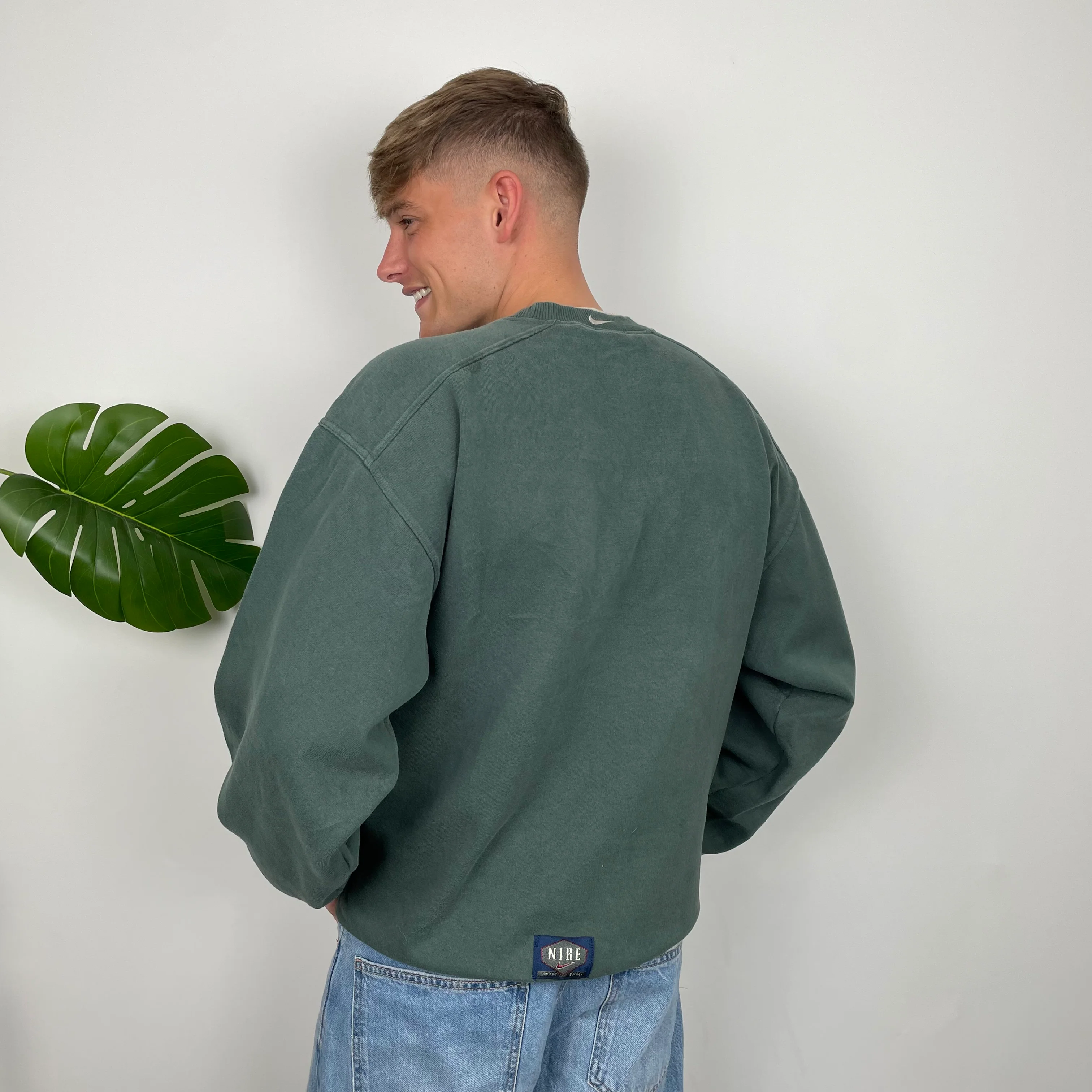 Nike Green Embroidered Spell Out Sweatshirt (XL) - Image 7