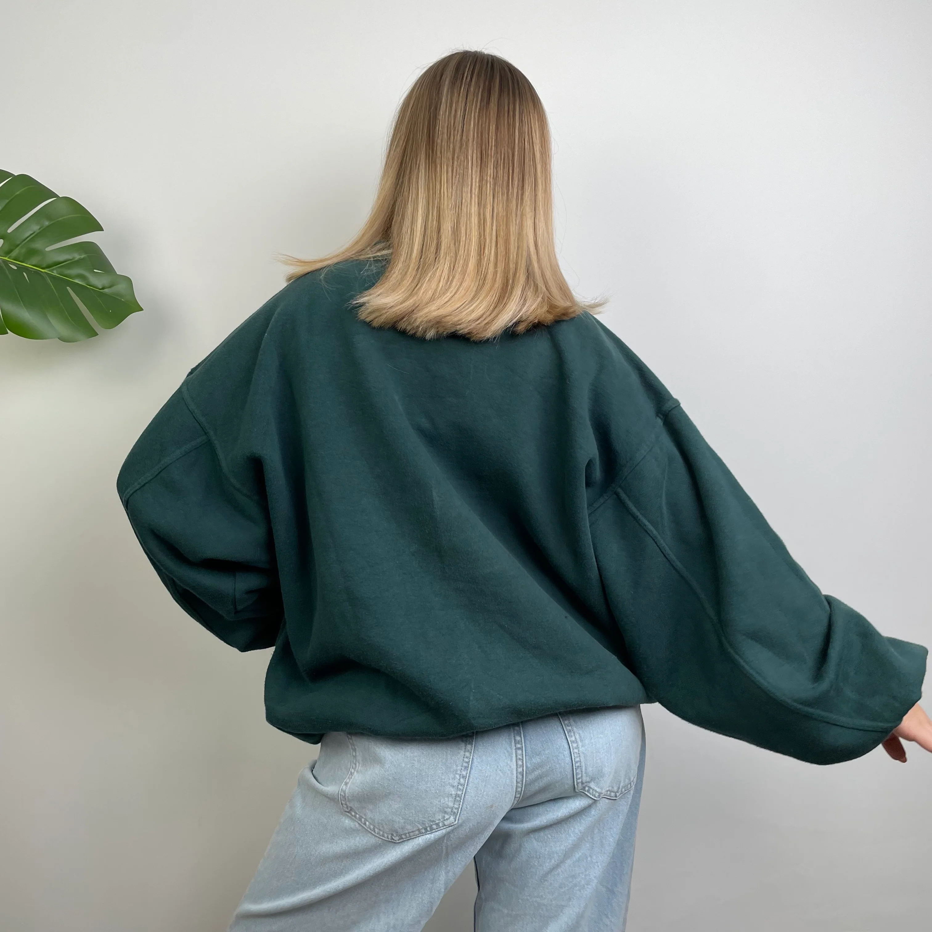 Nike Green Embroidered Spell Out Sweatshirt (L) - Image 4