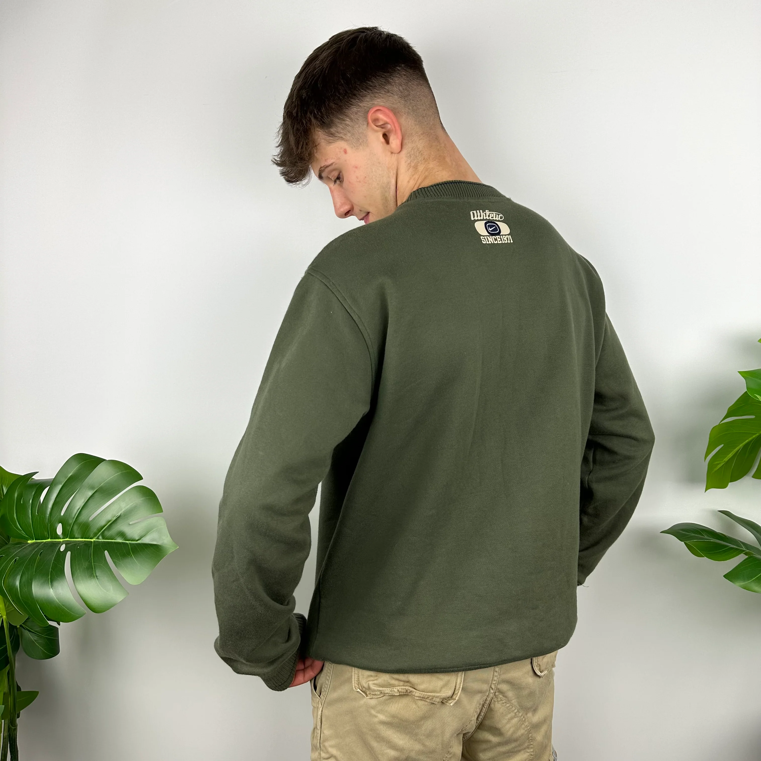 Nike Green Embroidered Spell Out Sweatshirt (L) - Image 4