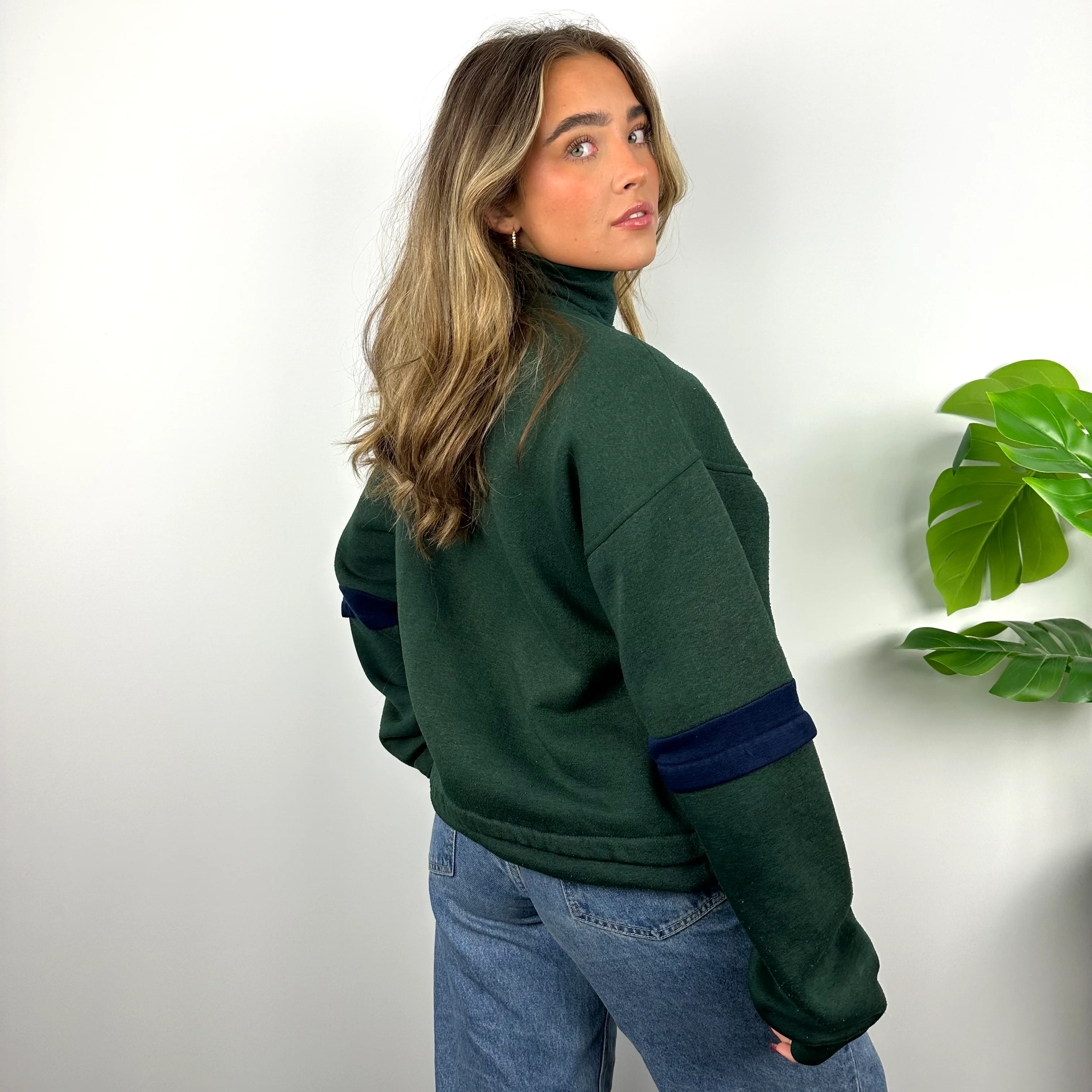 Nike Green Embroidered Swoosh Quarter Zip (L) - Image 6