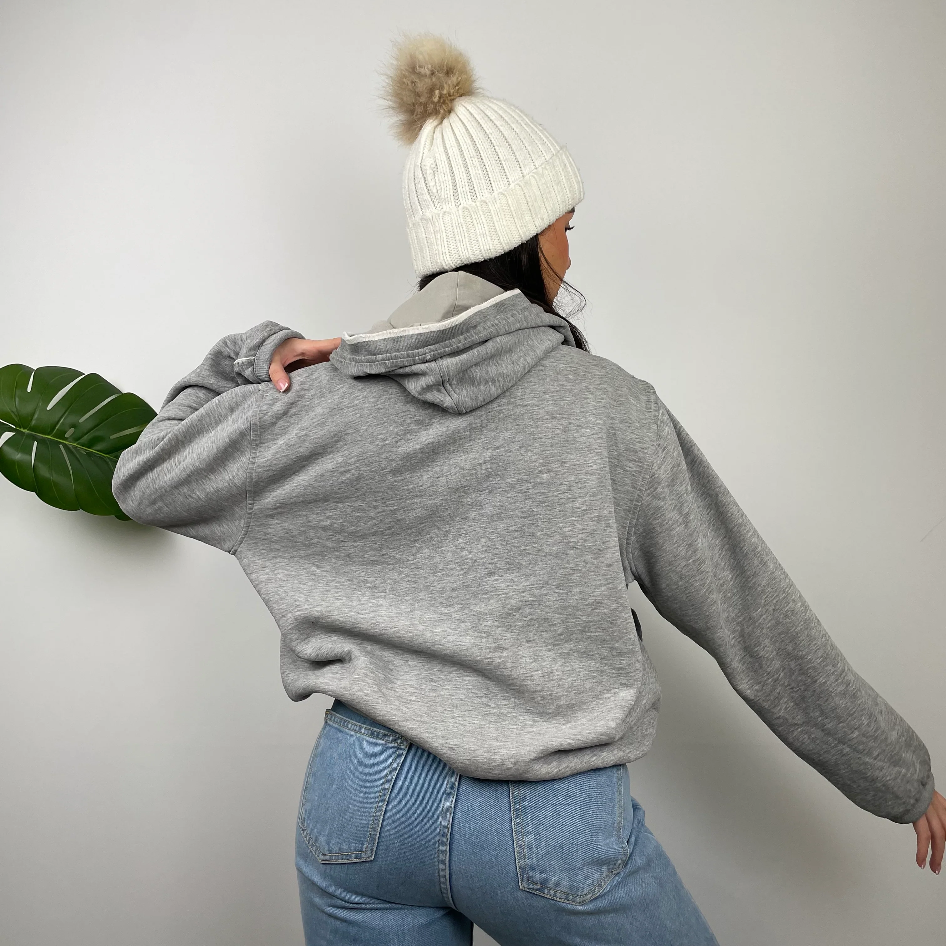 Nike Grey Embroidered Centre Swoosh Hoodie (S) - Image 8