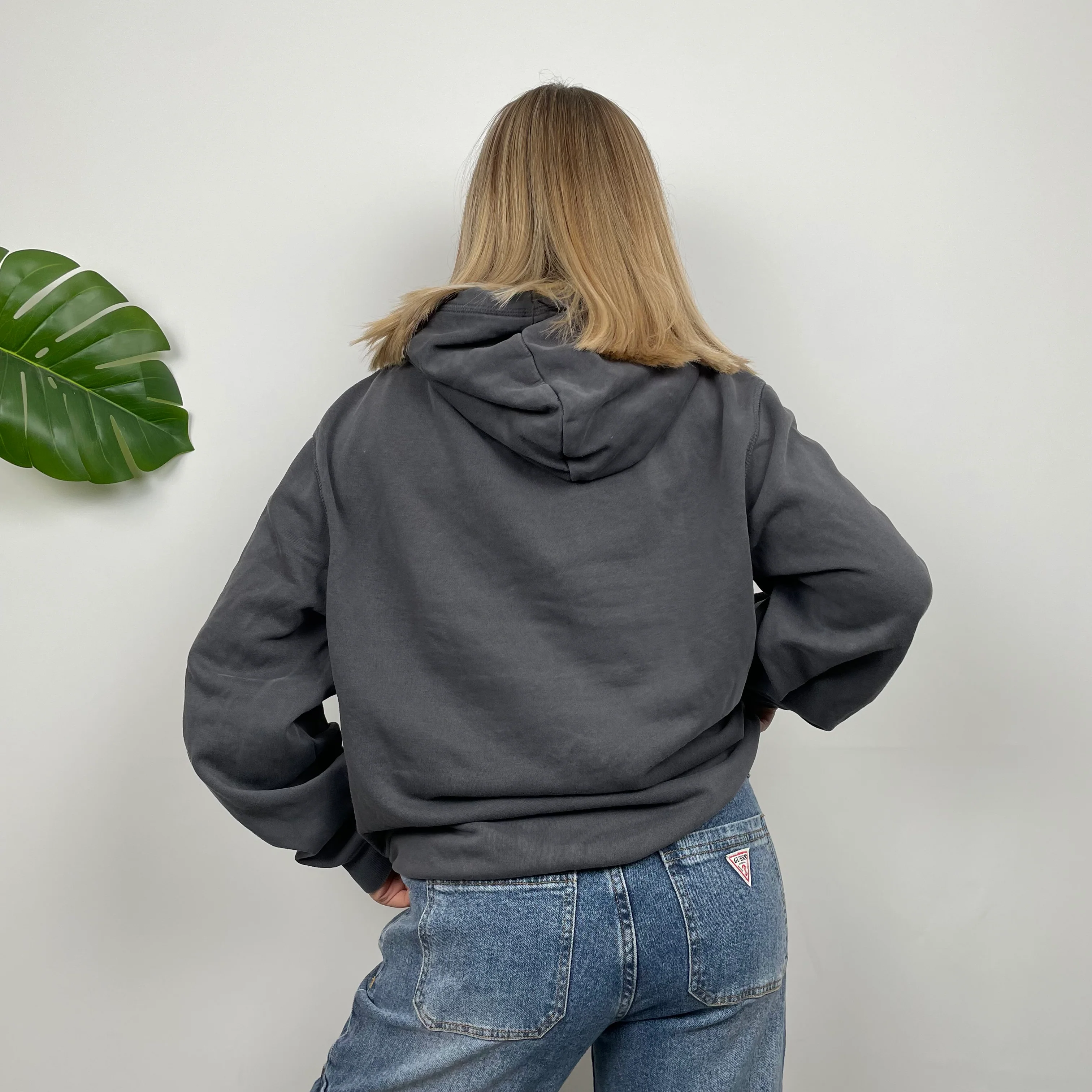 Nike Grey Embroidered Spell Out Hoodie (L) - Image 6