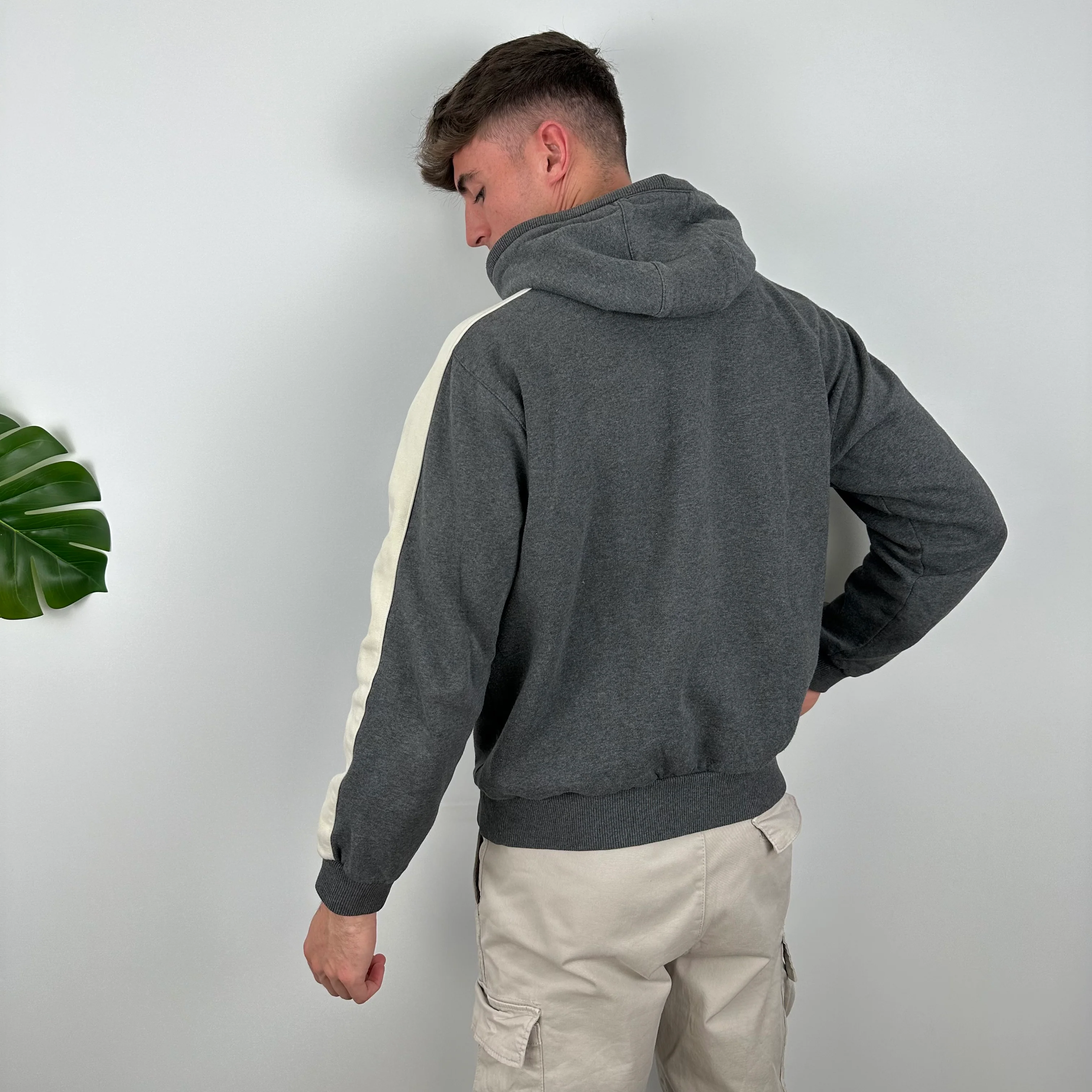 Nike Grey Embroidered Spell Out Hoodie (M) - Image 5