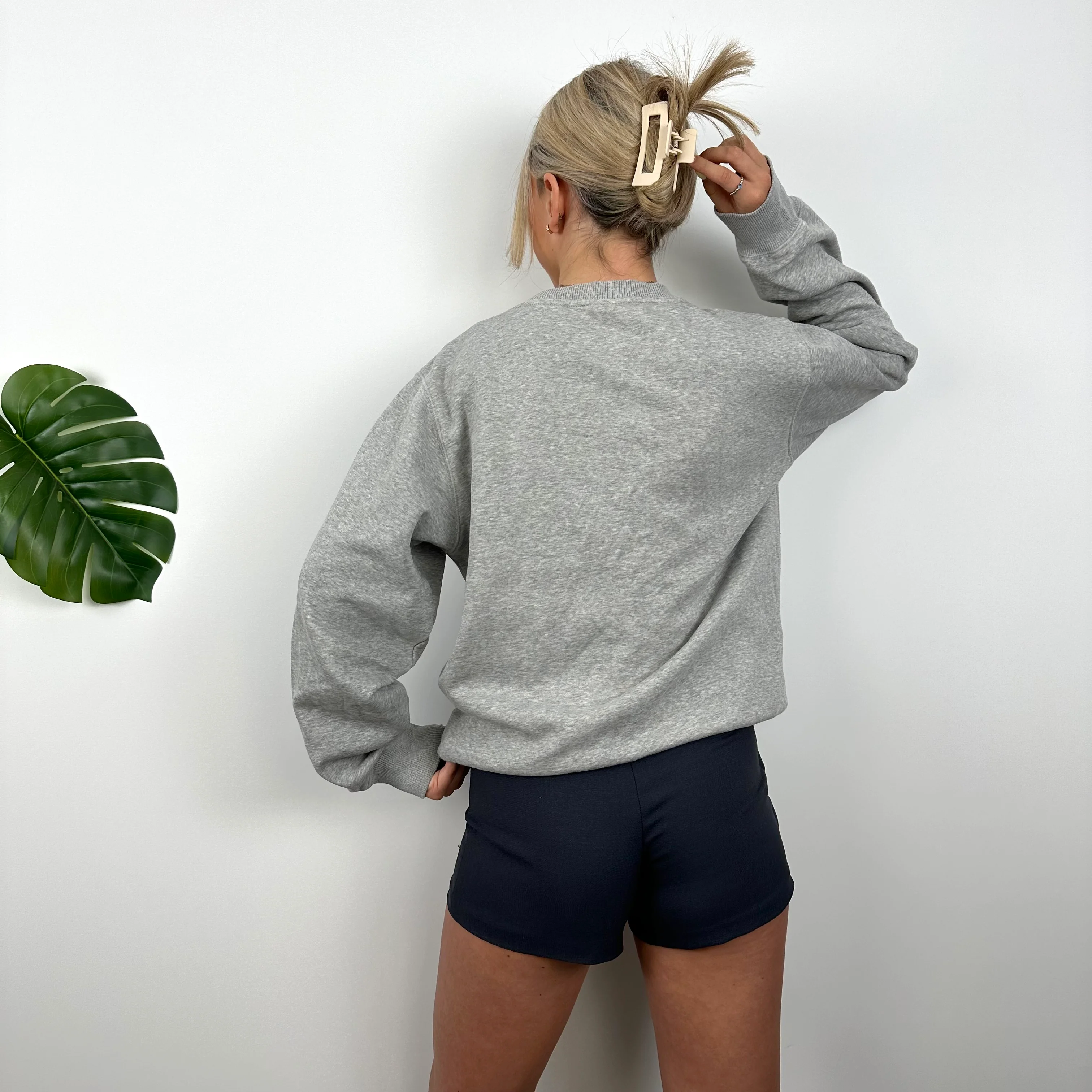 Nike Grey Embroidered Spell Out Sweatshirt (M) - Image 5