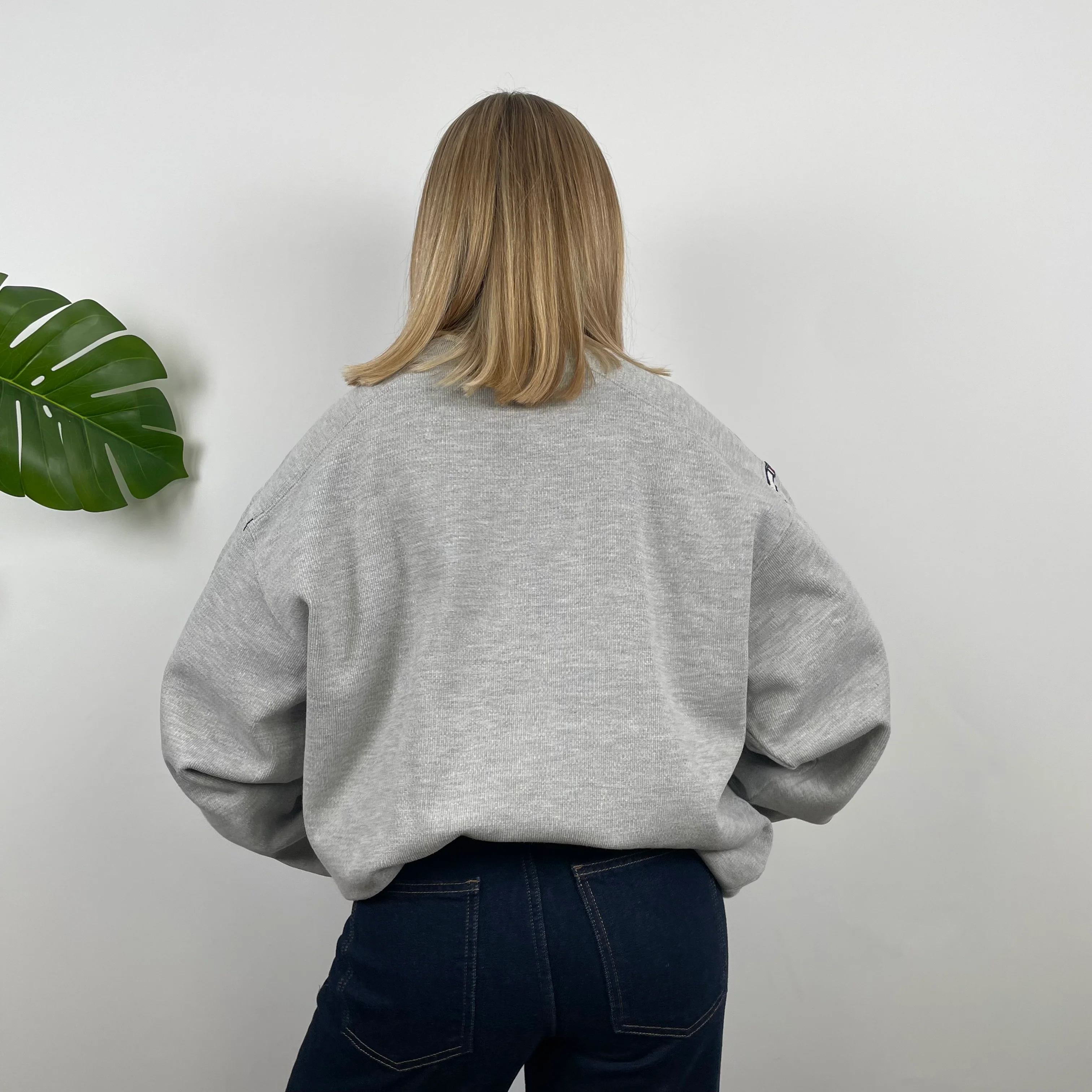 Nike Grey Embroidered Spell Out Sweatshirt (L) - Image 8
