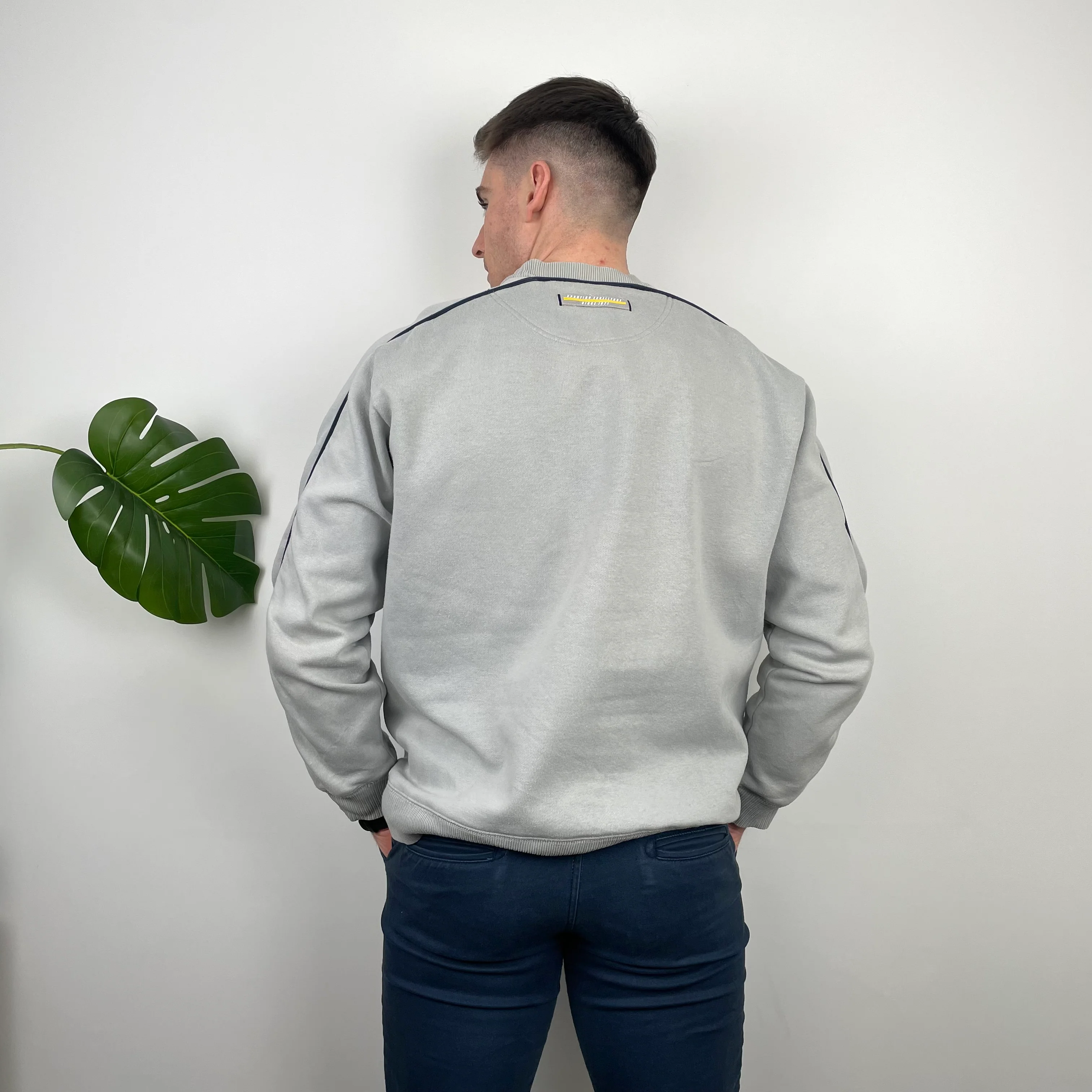 Nike Grey Embroidered Spell Out Sweatshirt (L) - Image 5