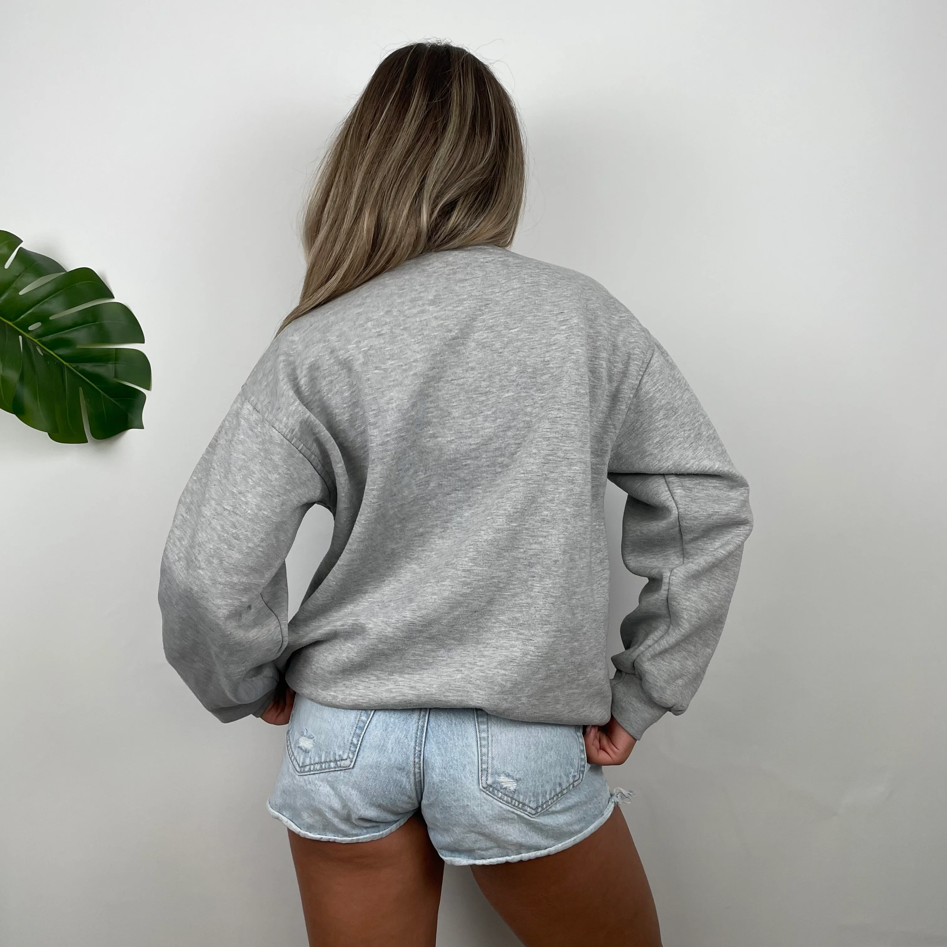 Nike Grey Embroidered Spell Out Sweatshirt (M) - Image 6