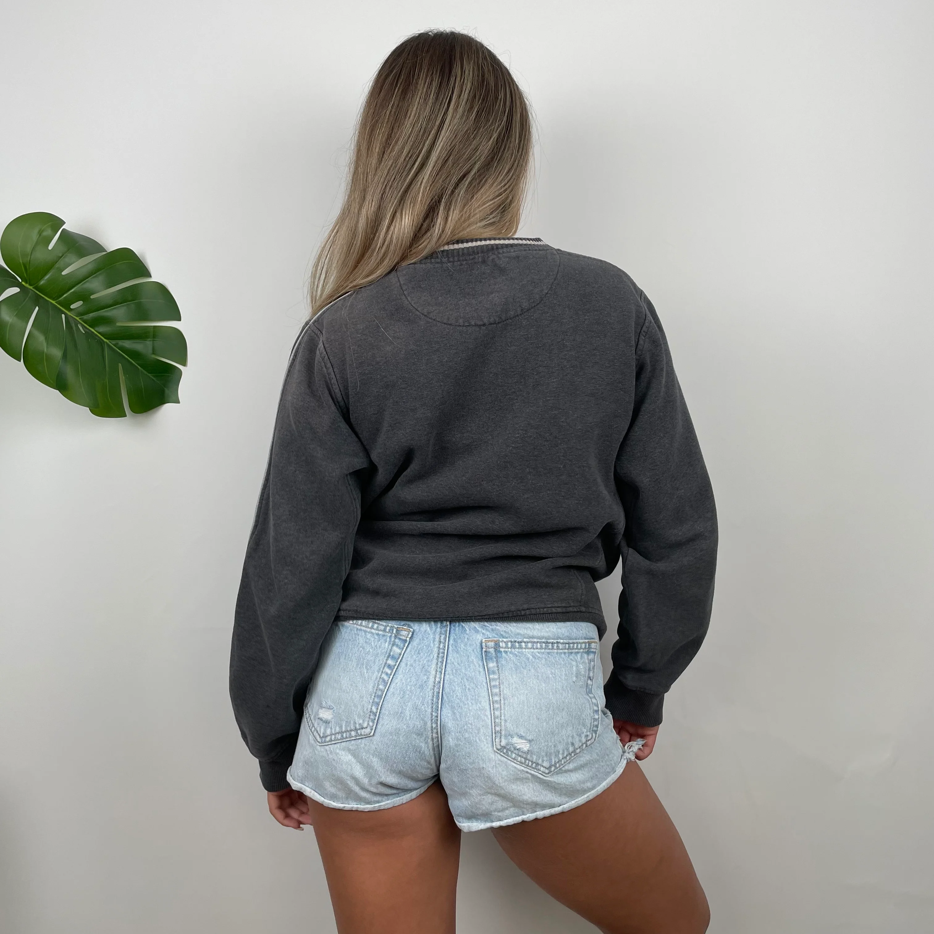 Nike Grey Embroidered Swoosh Sweatshirt (S) - Image 6