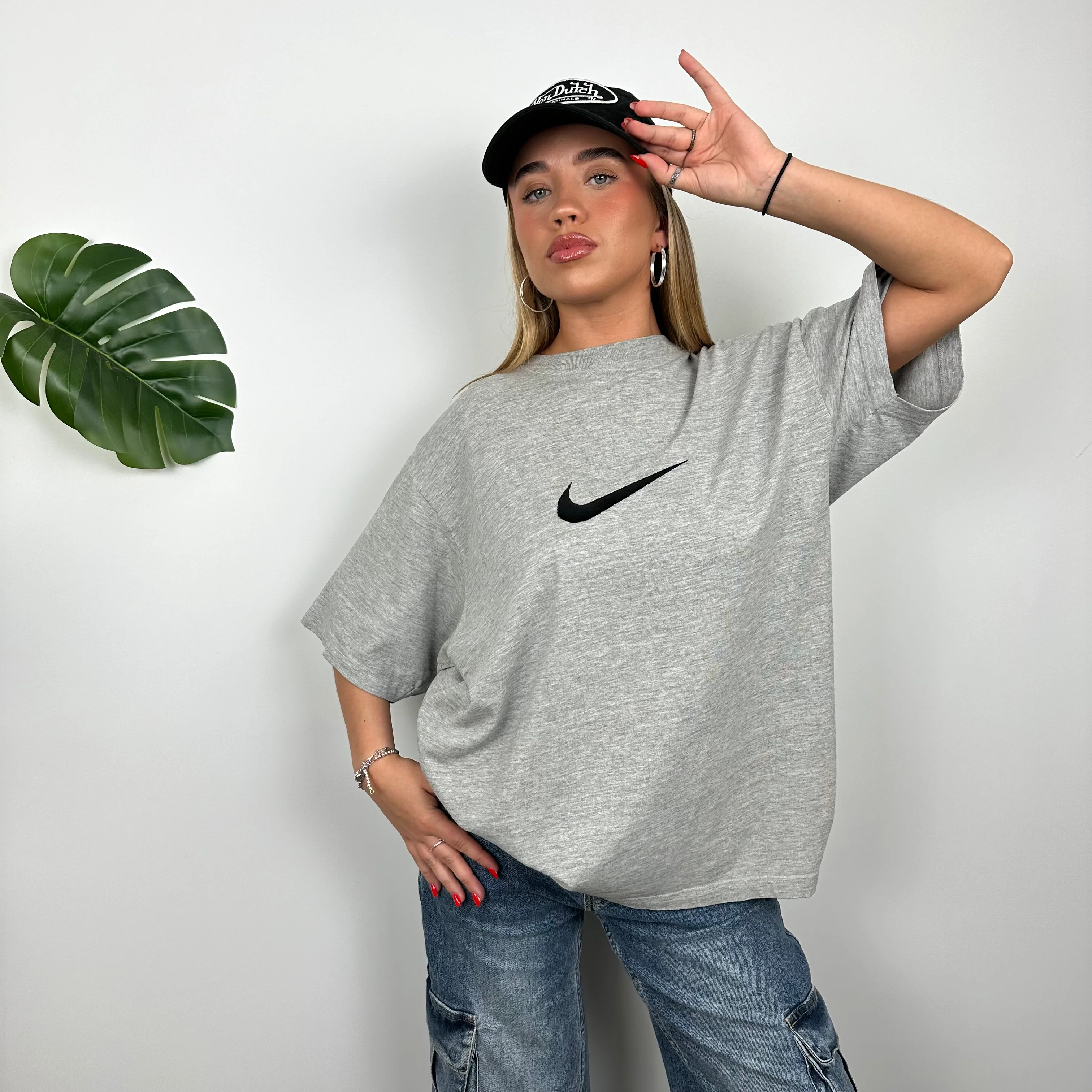 Nike Grey Embroidered Swoosh T Shirt (M) - Image 2