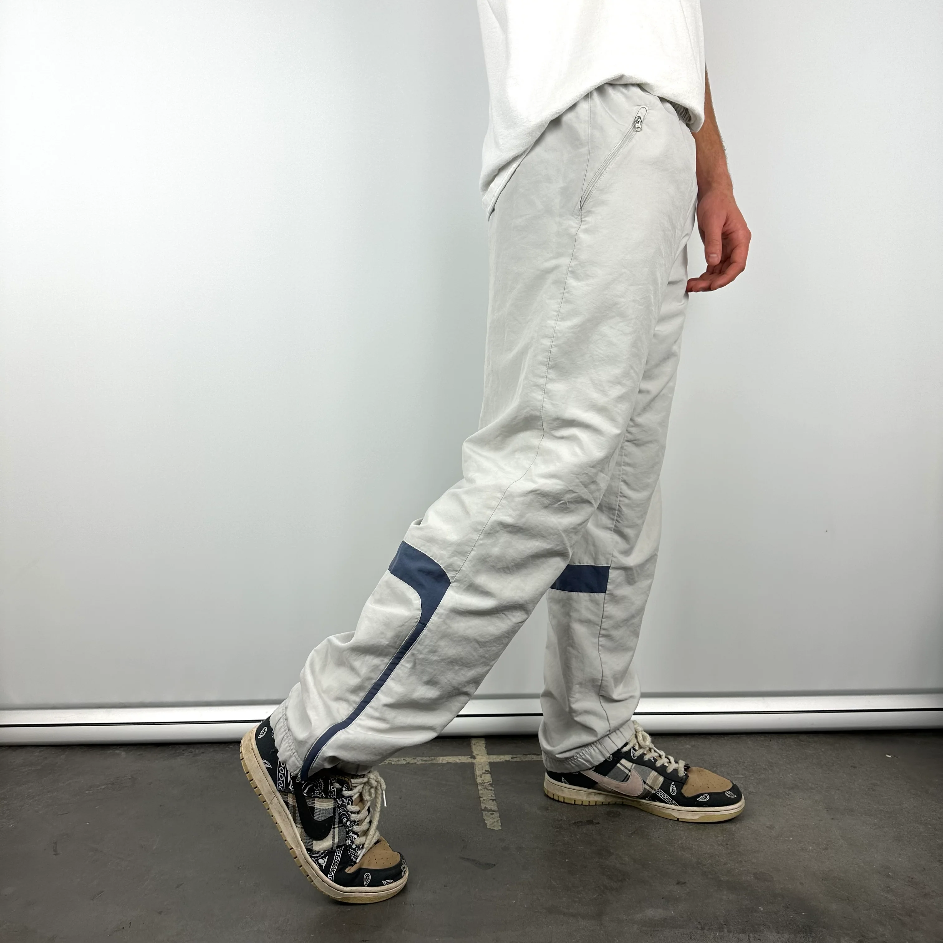 Nike Grey Embroidered Swoosh Track Pants (M) - Image 7