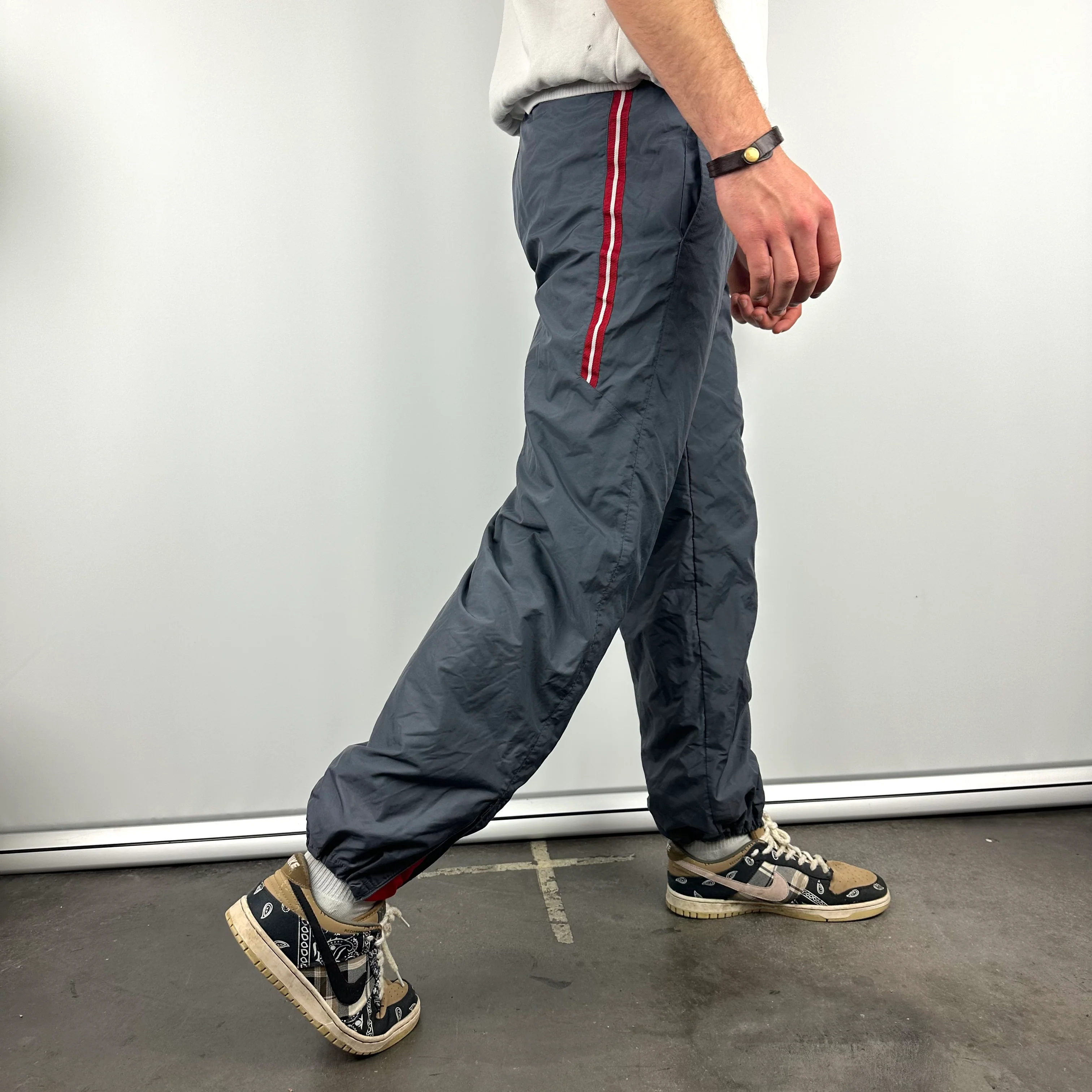 Nike Grey Embroidered Swoosh Track Pants (XL) - Image 4