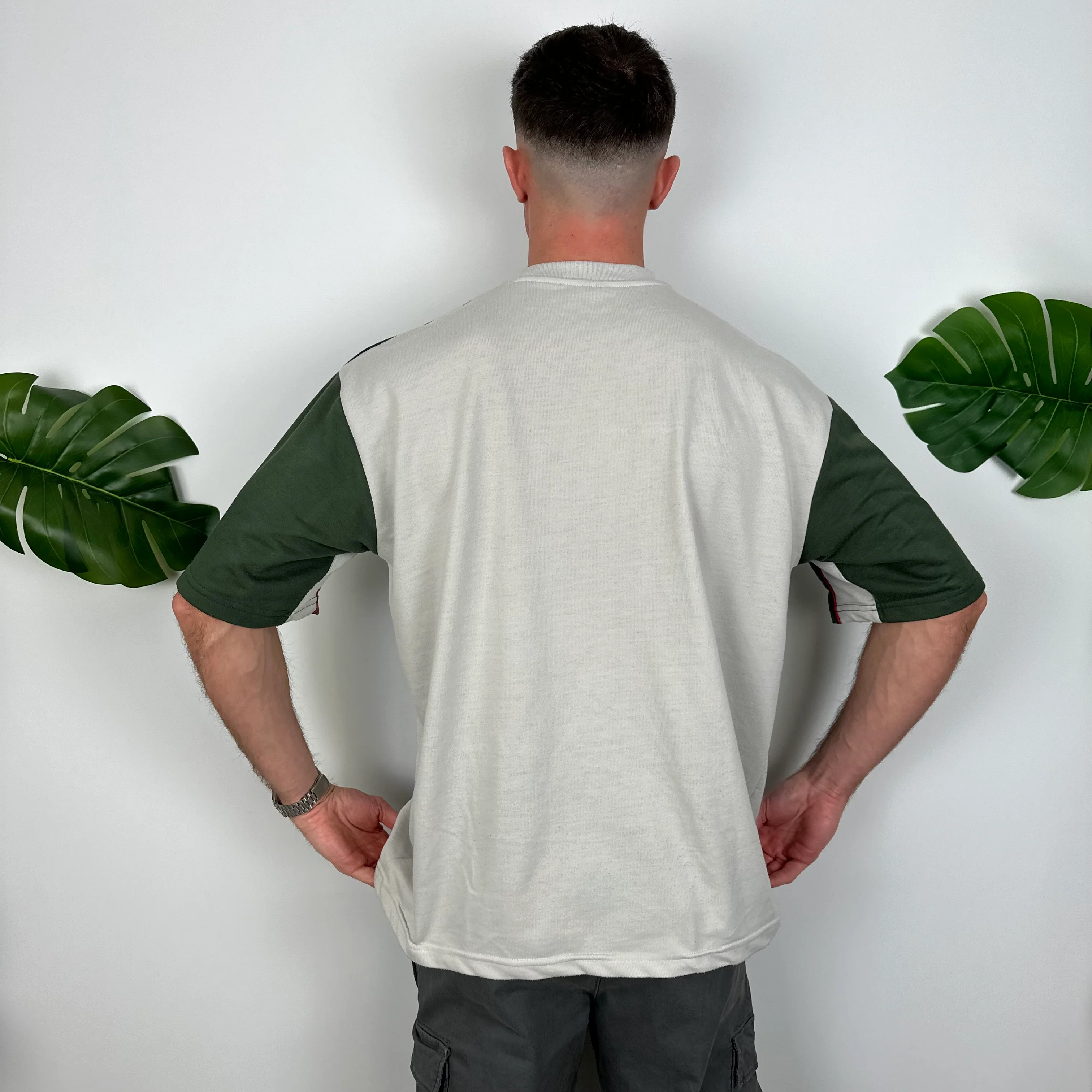 Nike Grey & Green Swoosh T Shirt (L) - Image 4