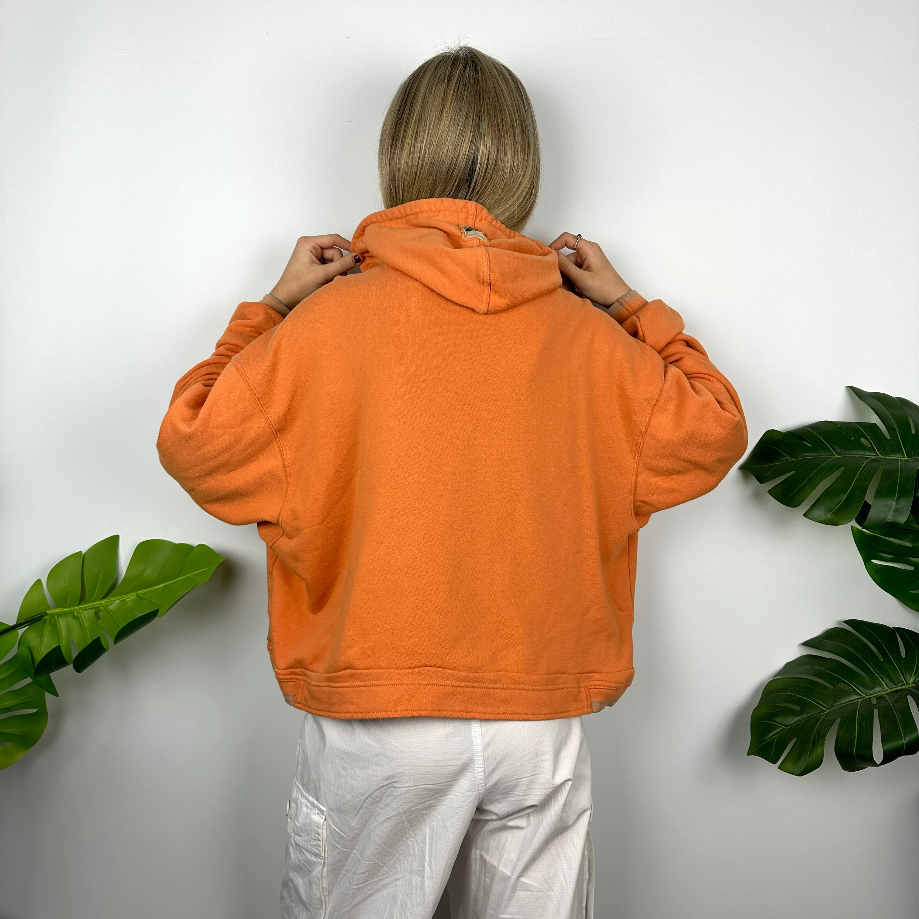 Nike Inc USA Orange Embroidered Spell Out Hoodie (M) - Image 5