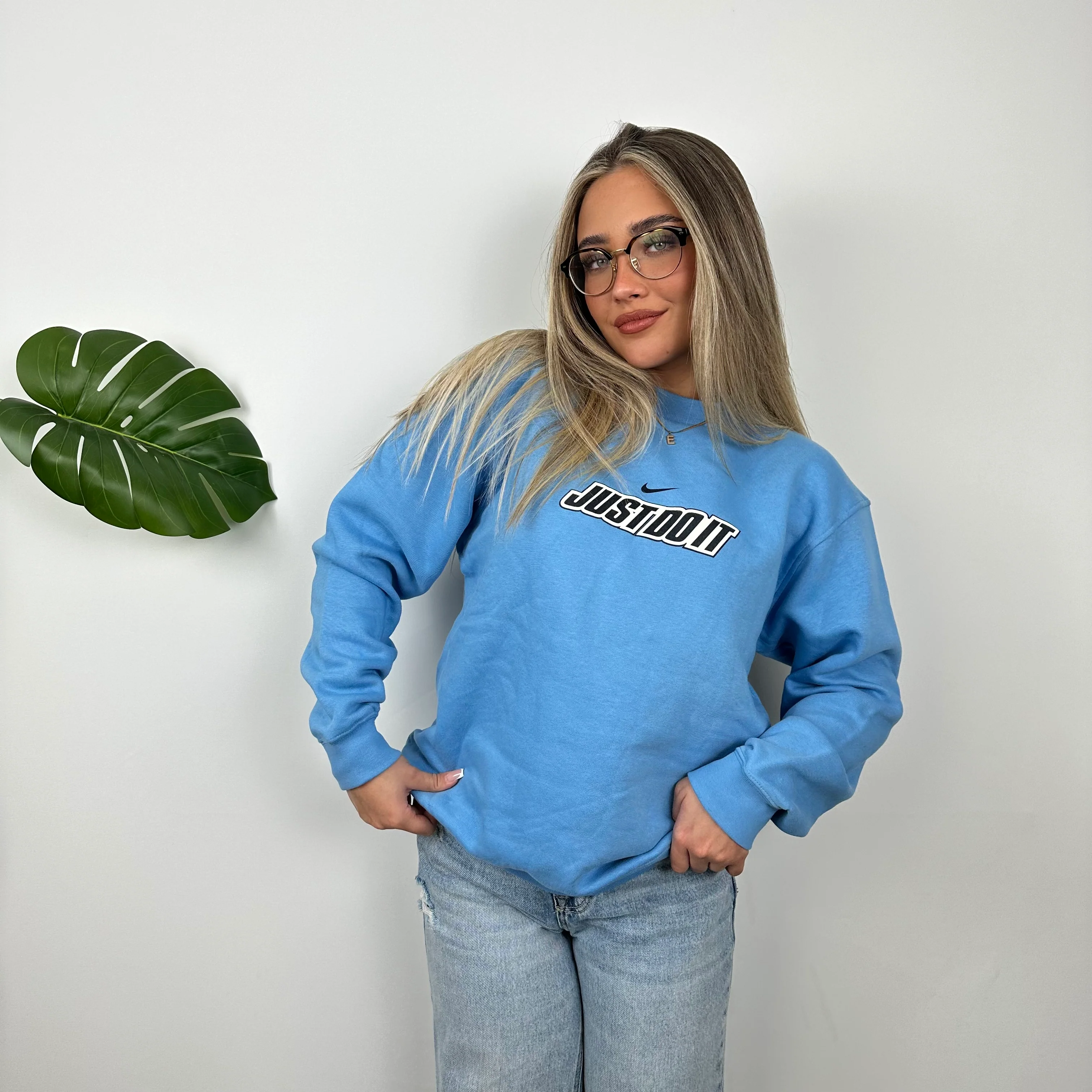 Nike Just Do It RARE Blue Spell Out Sweatshirt (M) - Image 2