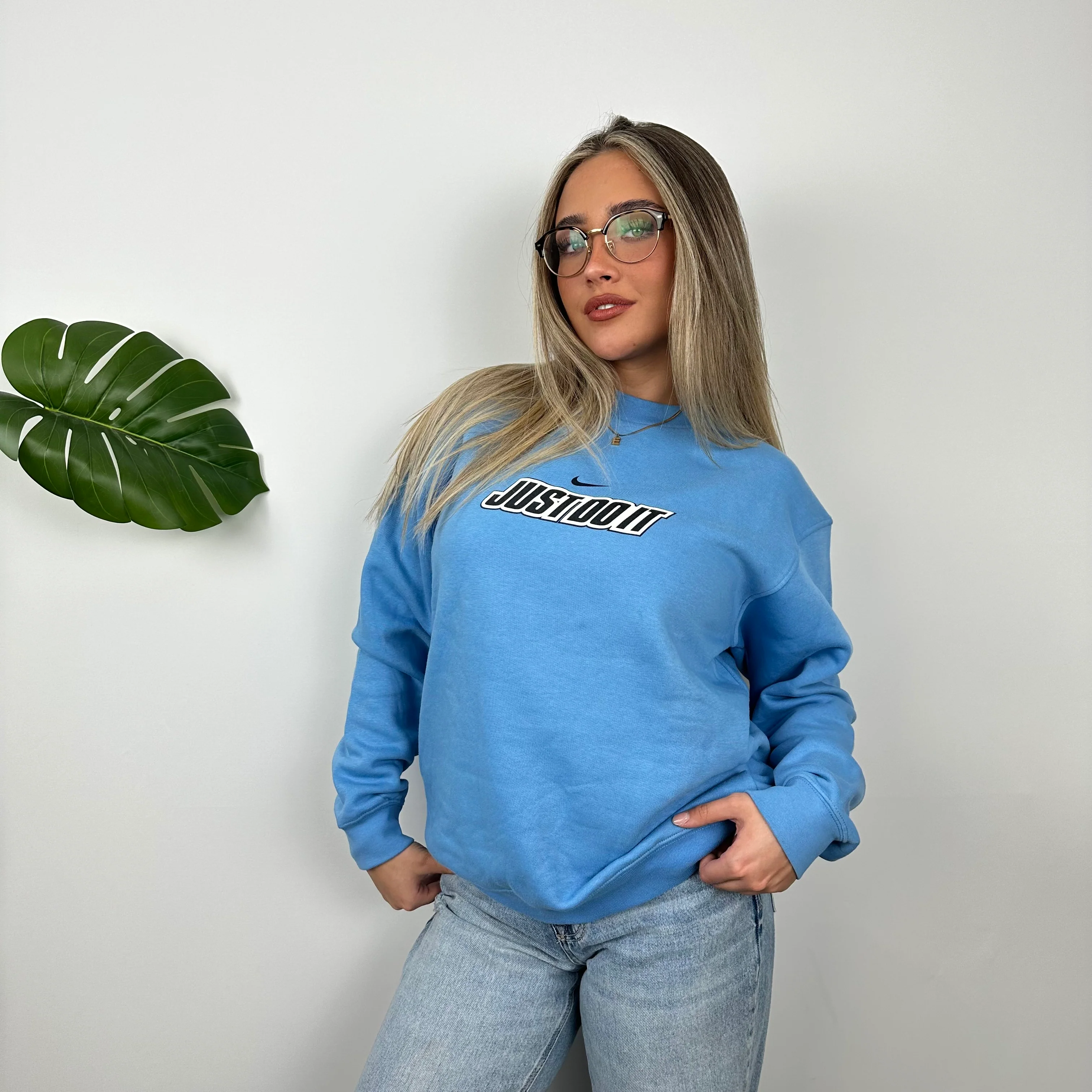 Nike Just Do It RARE Blue Spell Out Sweatshirt (M) - Image 3