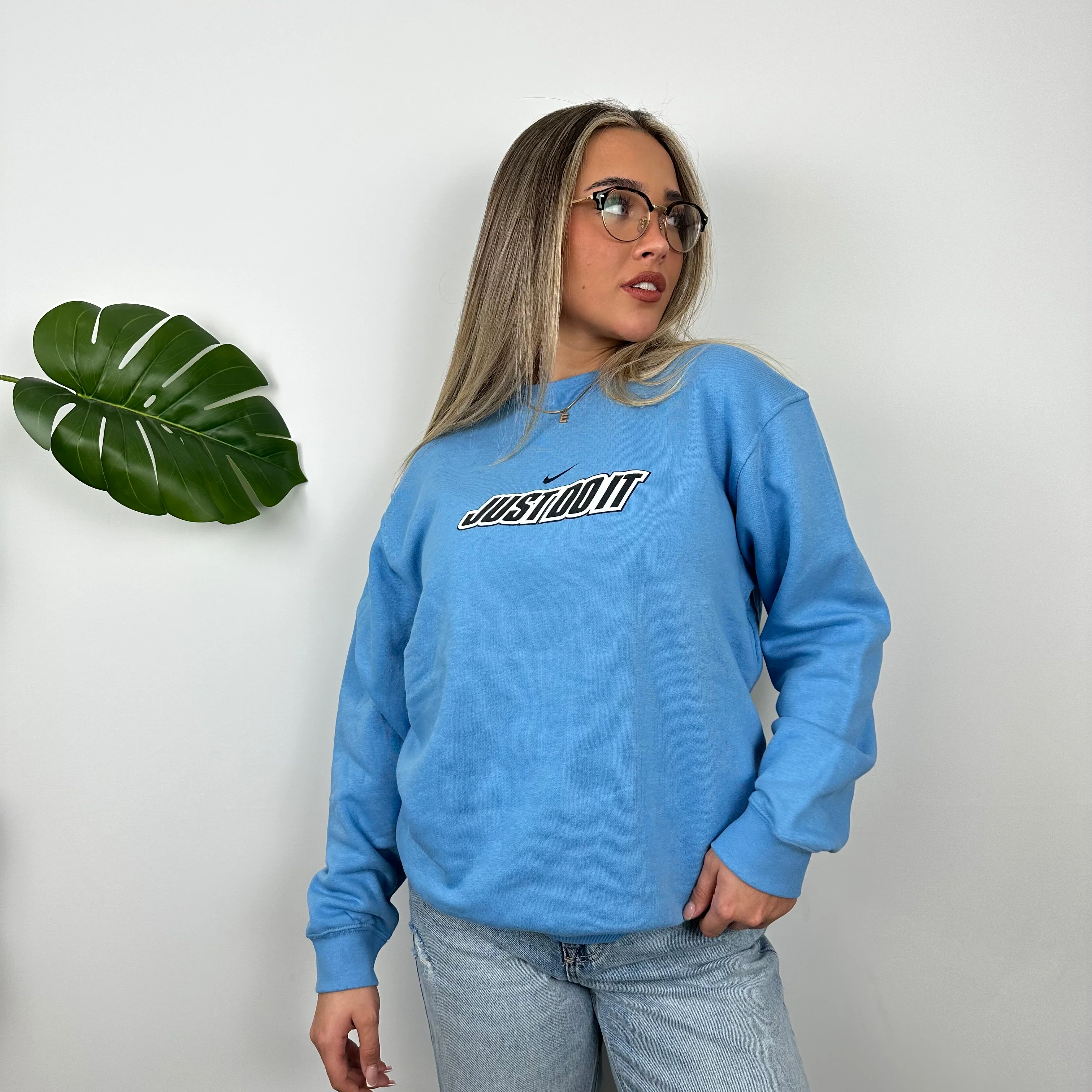 Nike Just Do It RARE Blue Spell Out Sweatshirt (M) - Image 4
