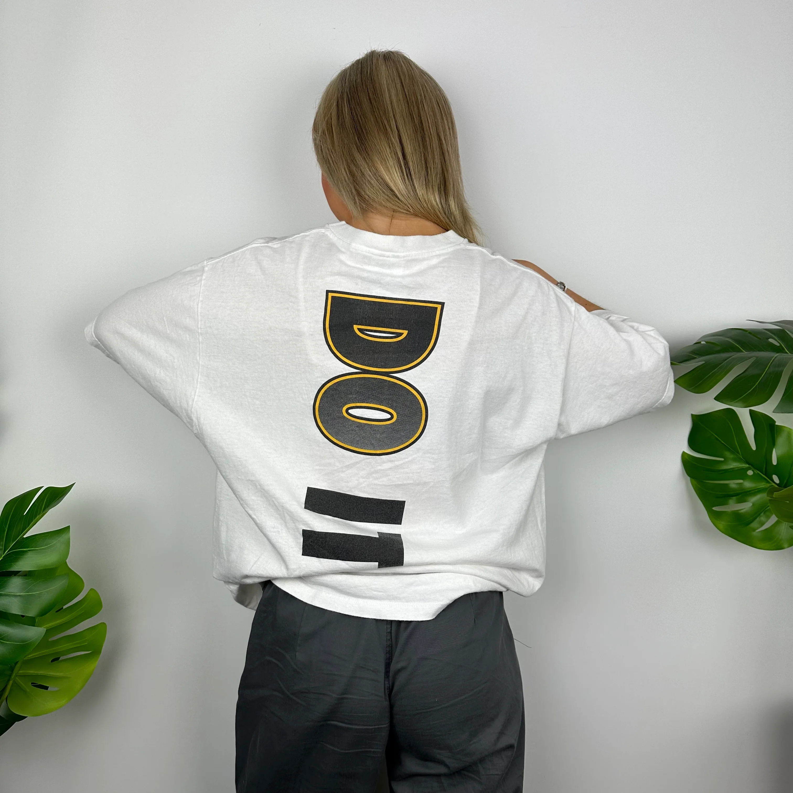 Nike Just Do It RARE White Graphic Spell Out T Shirt (M) - Image 6