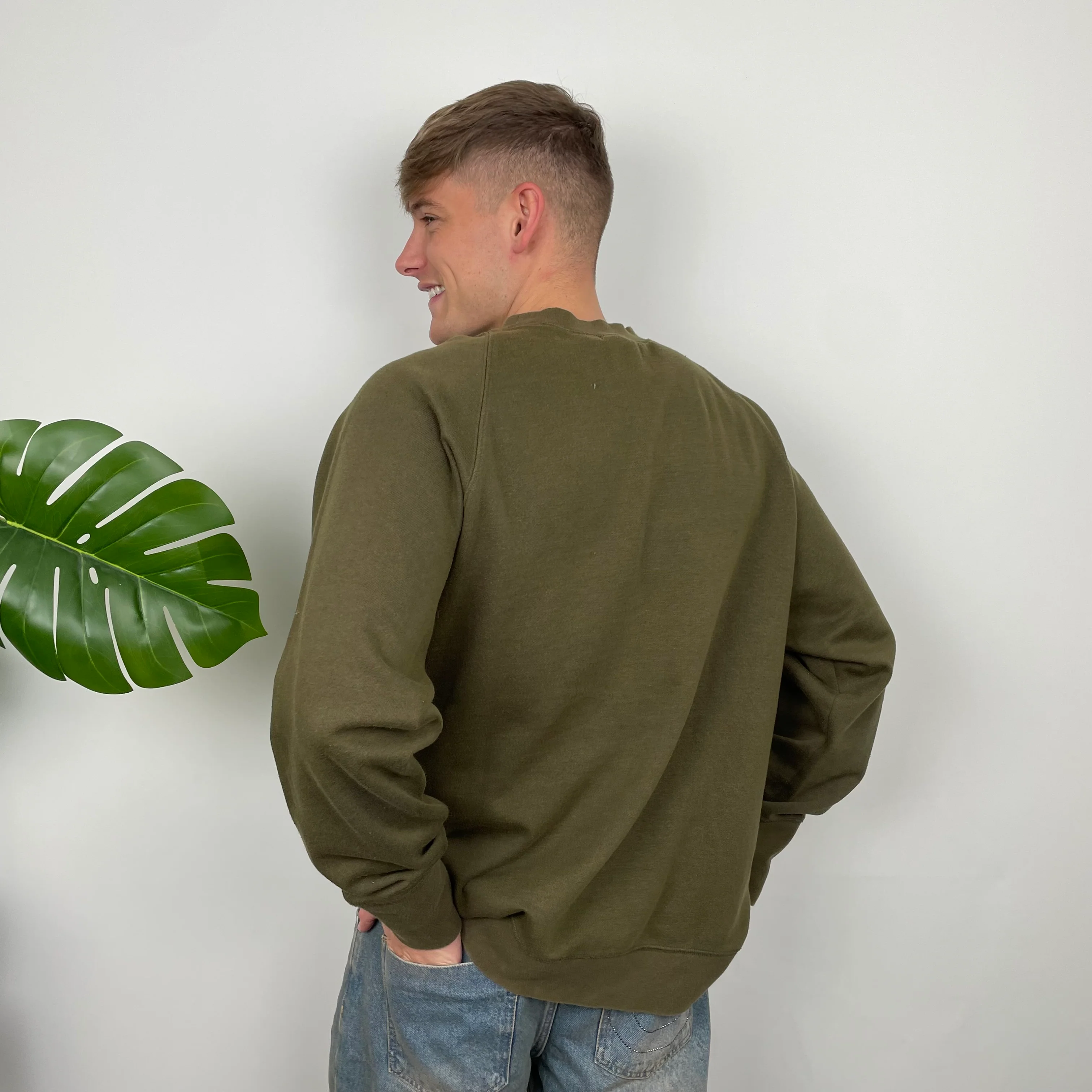 Nike Khaki Spell Out Sweatshirt (XL) - Image 6