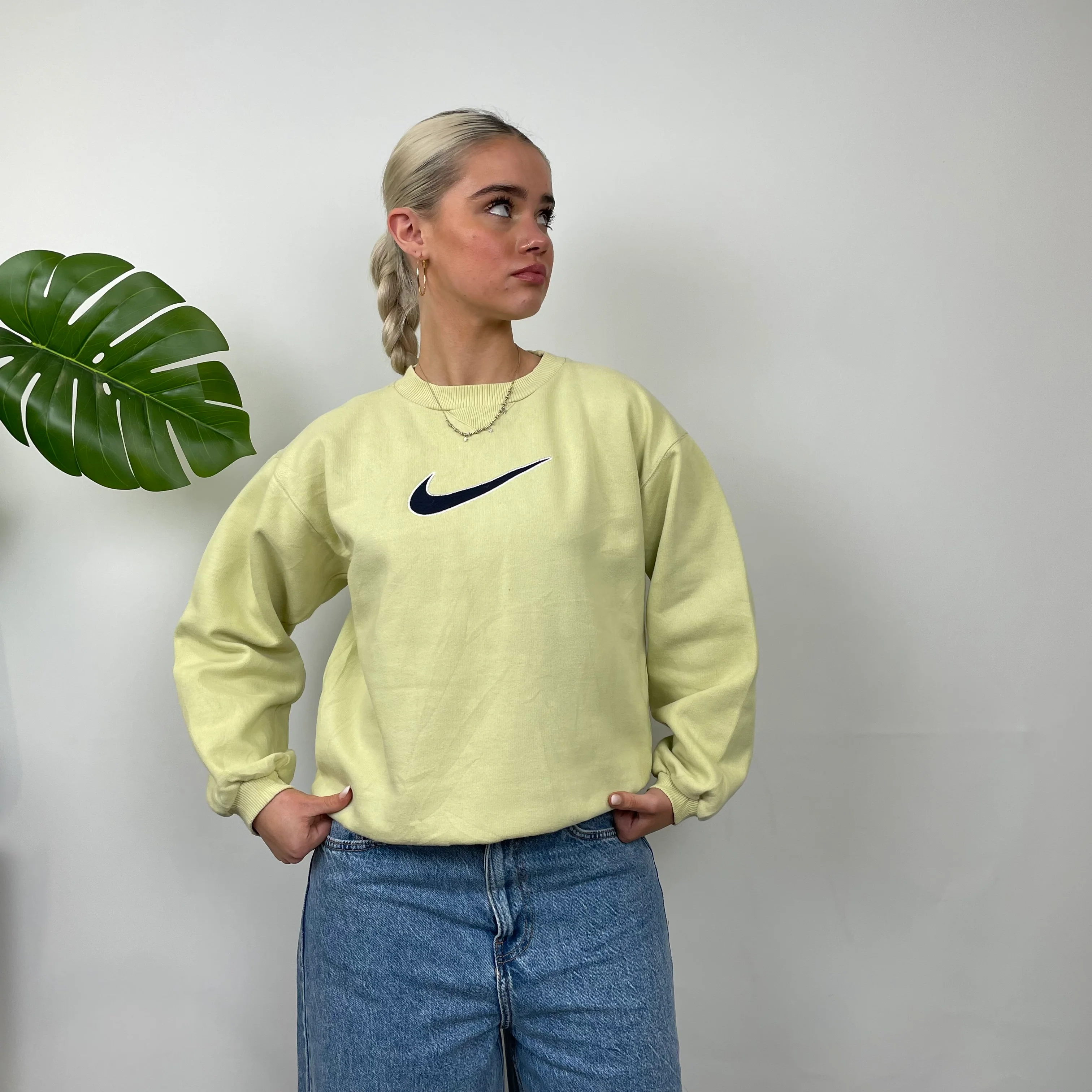 Nike Lime Embroidered Swoosh Sweatshirt (S) - Image 7