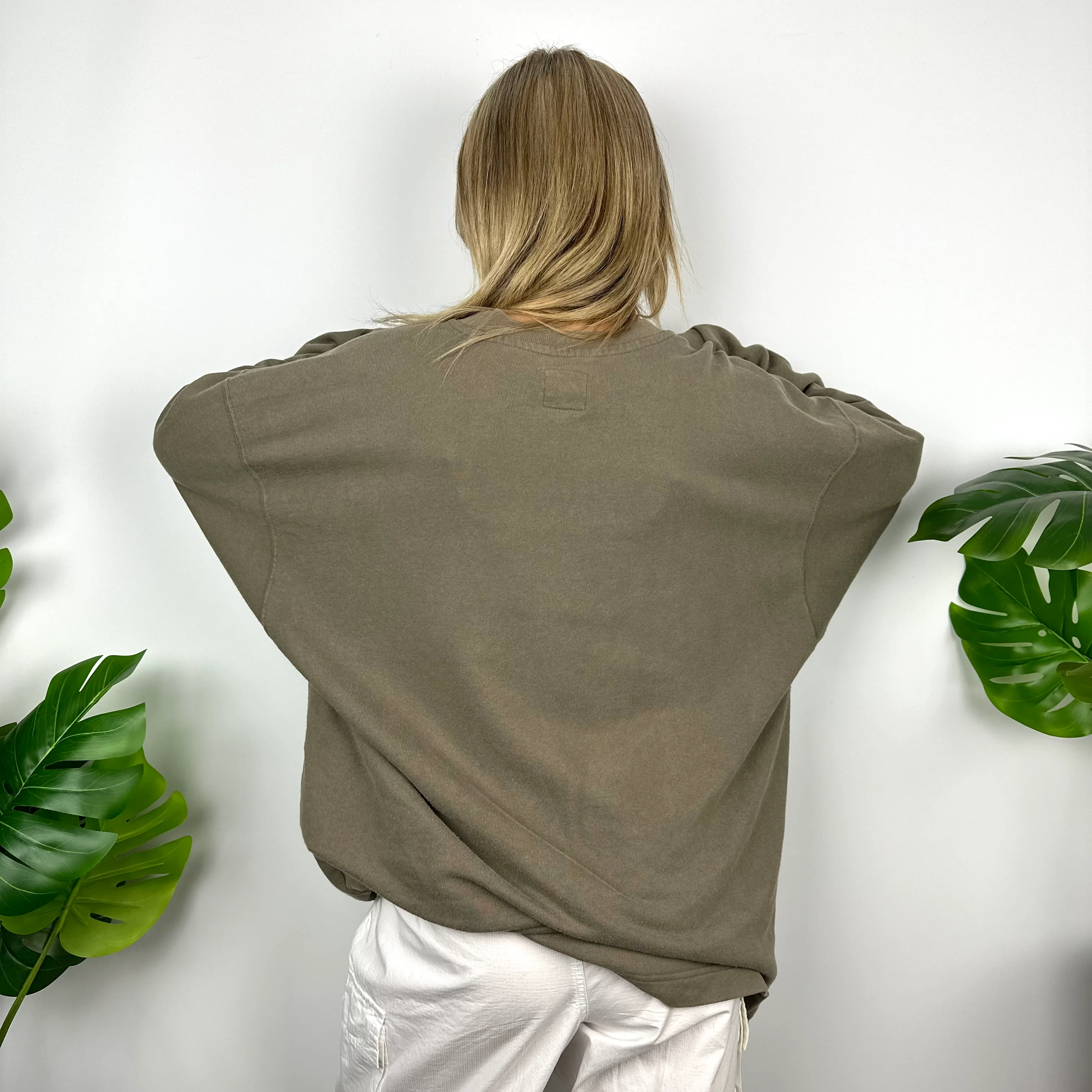 Nike Mocha Brown Embroidered Spell Out Sweatshirt (XL) - Image 5
