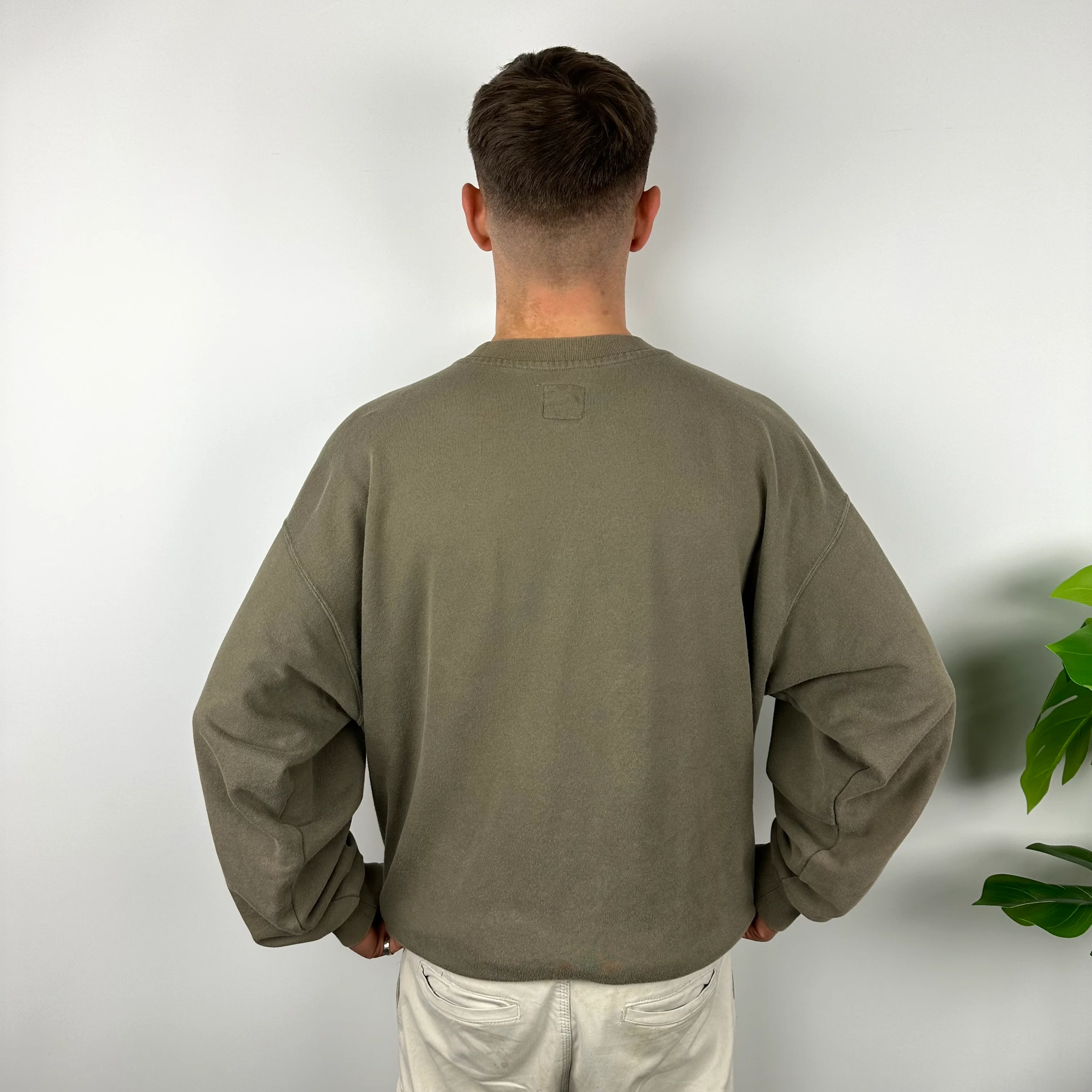 Nike Mocha Brown Embroidered Spell Out Sweatshirt (XL) - Image 4