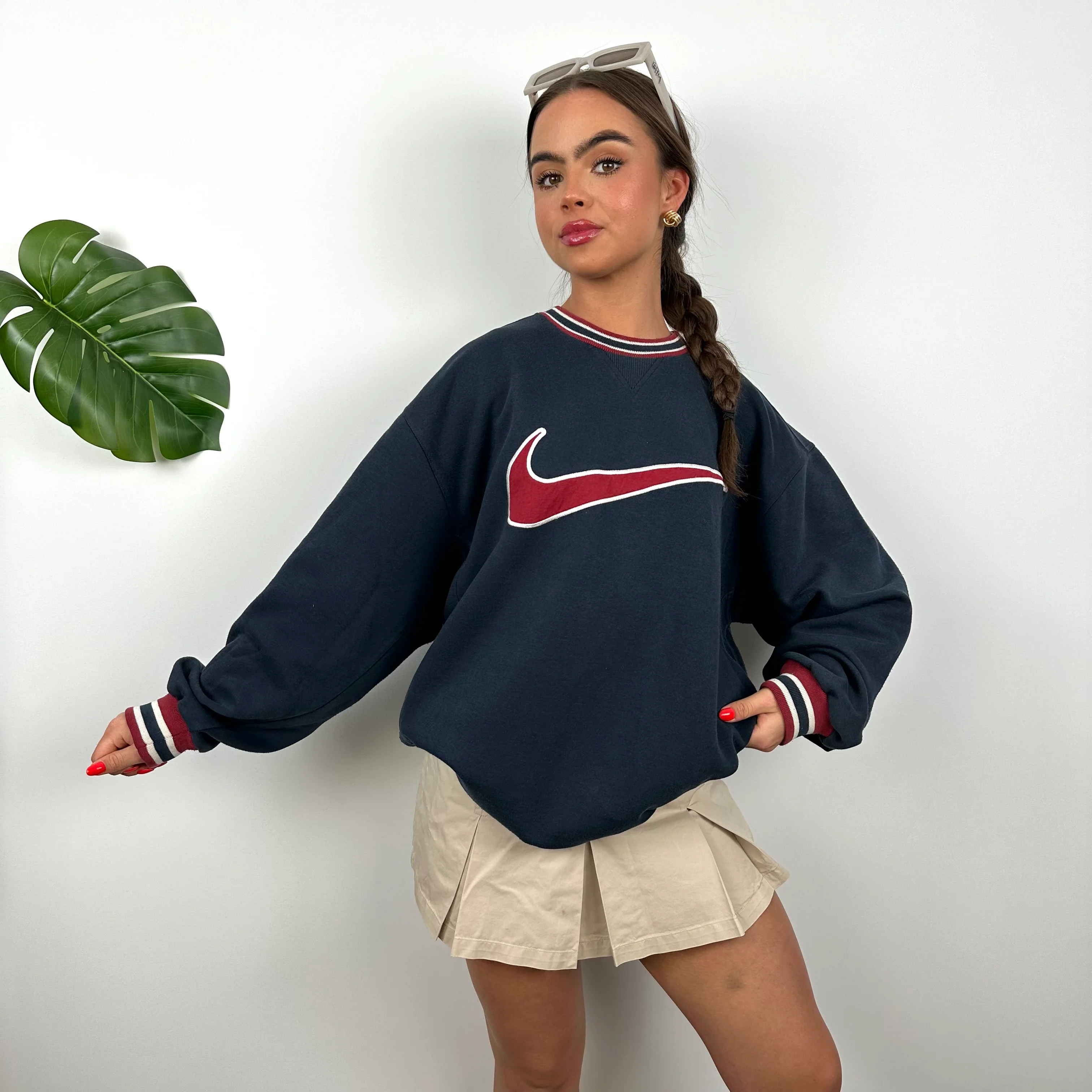 Nike Navy Embroidered Centre Swoosh Sweatshirt (M) - Image 4