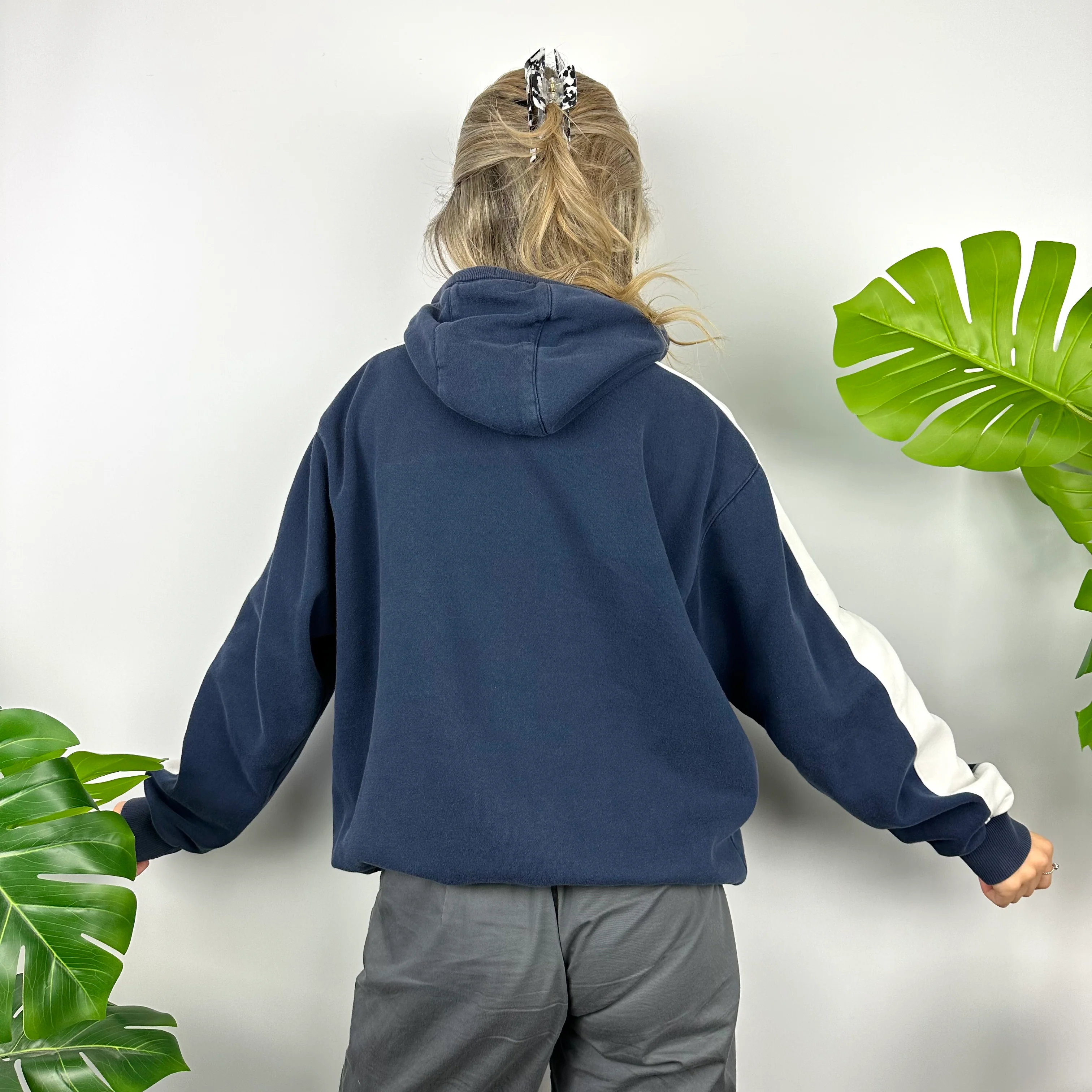 Nike Navy Embroidered Spell Out Hoodie (M) - Image 5