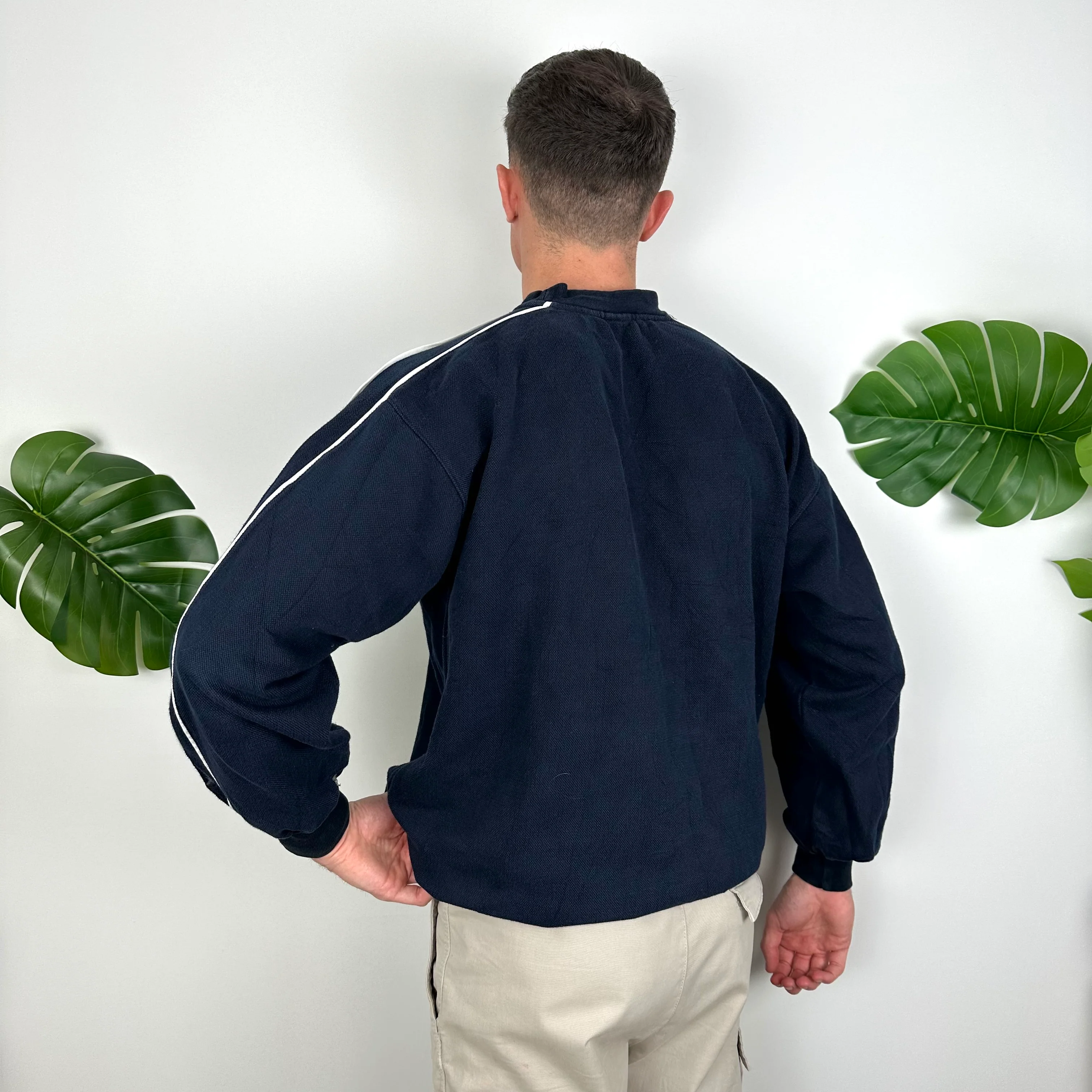 Nike Navy Embroidered Spell Out Sweatshirt (XL) - Image 4