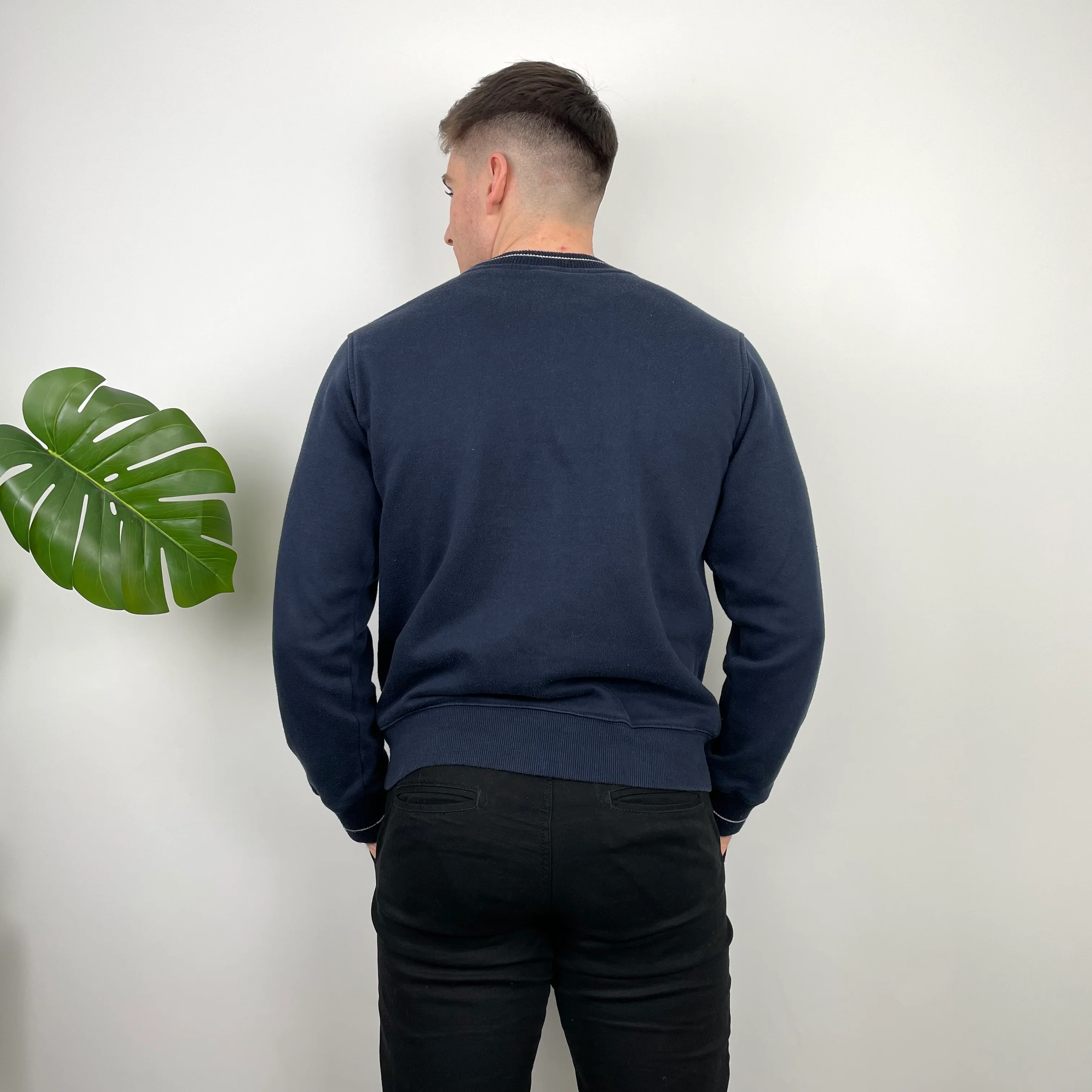 Nike Navy Embroidered Spell Out Sweatshirt (M) - Image 5