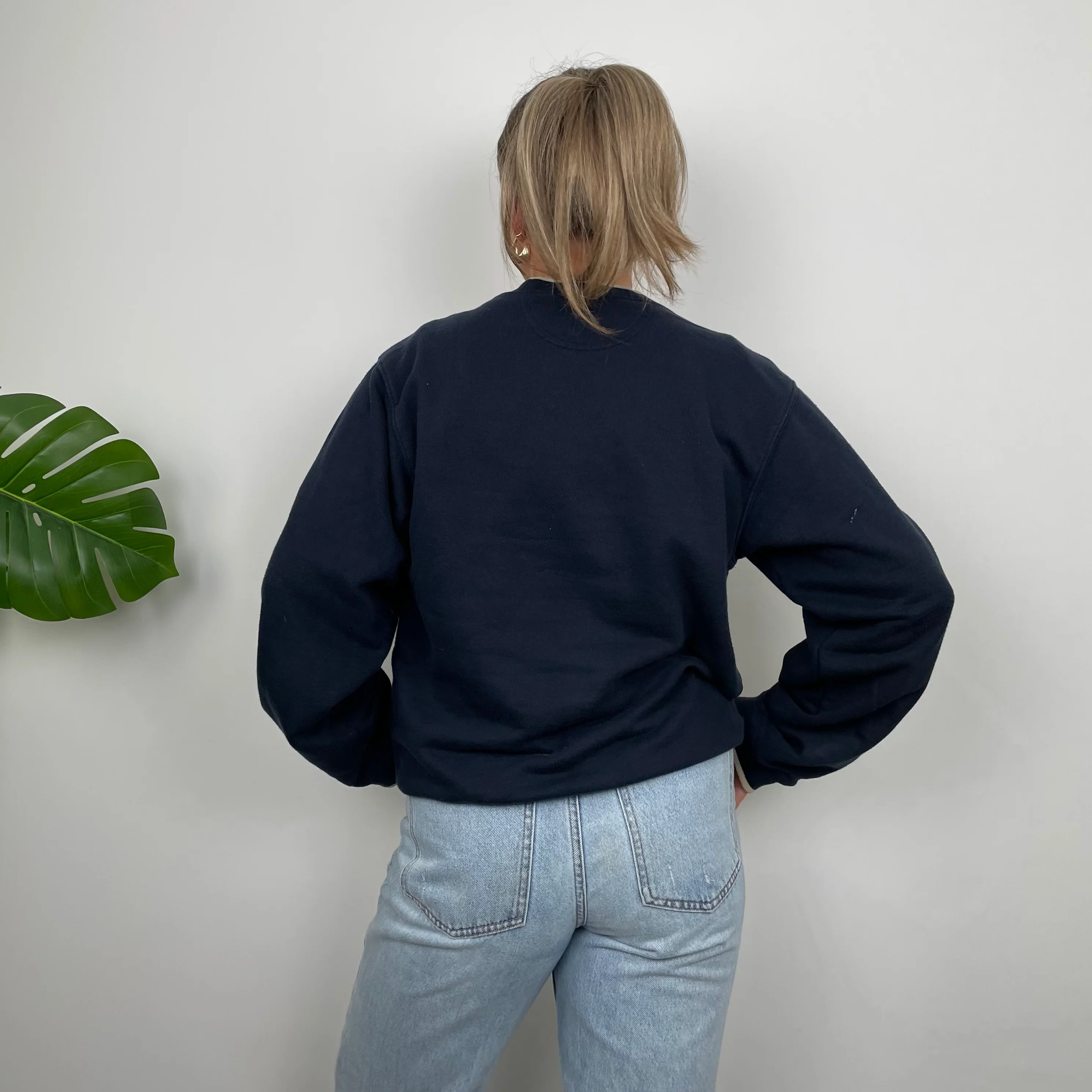 Nike Navy Embroidered Swoosh Sweatshirt (S) - Image 5