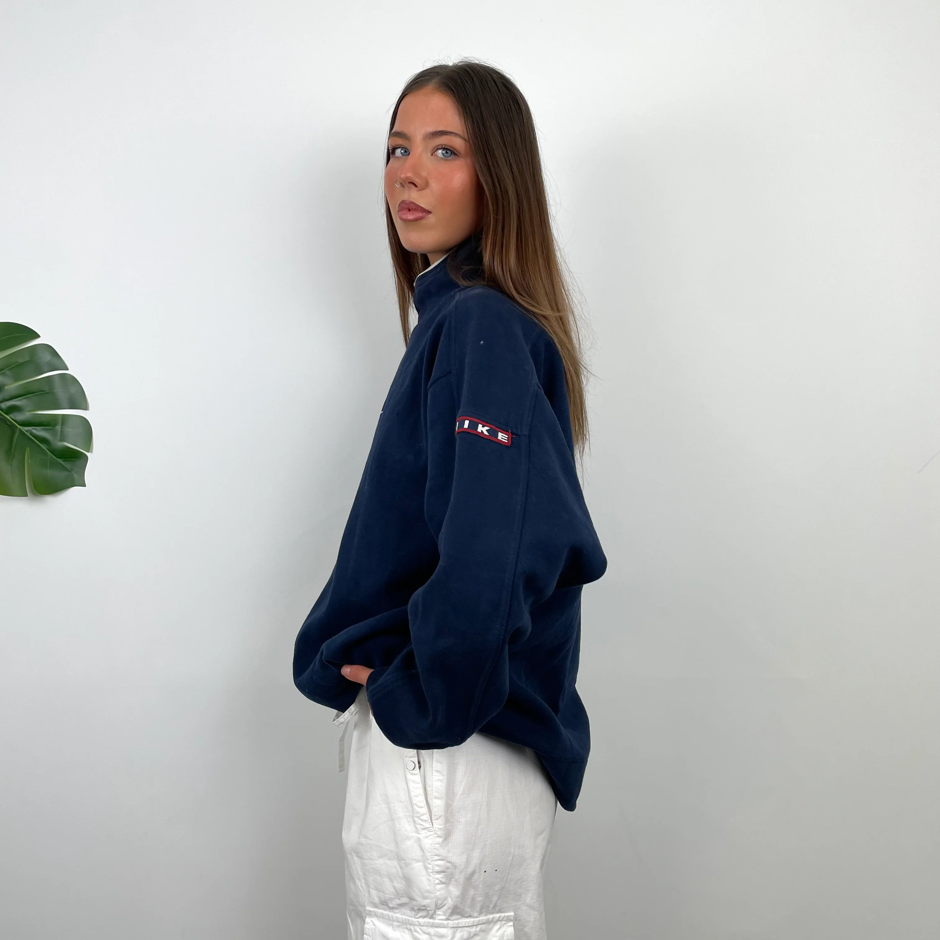 Nike Navy Embroidered Swoosh Sweatshirt (L) - Image 7