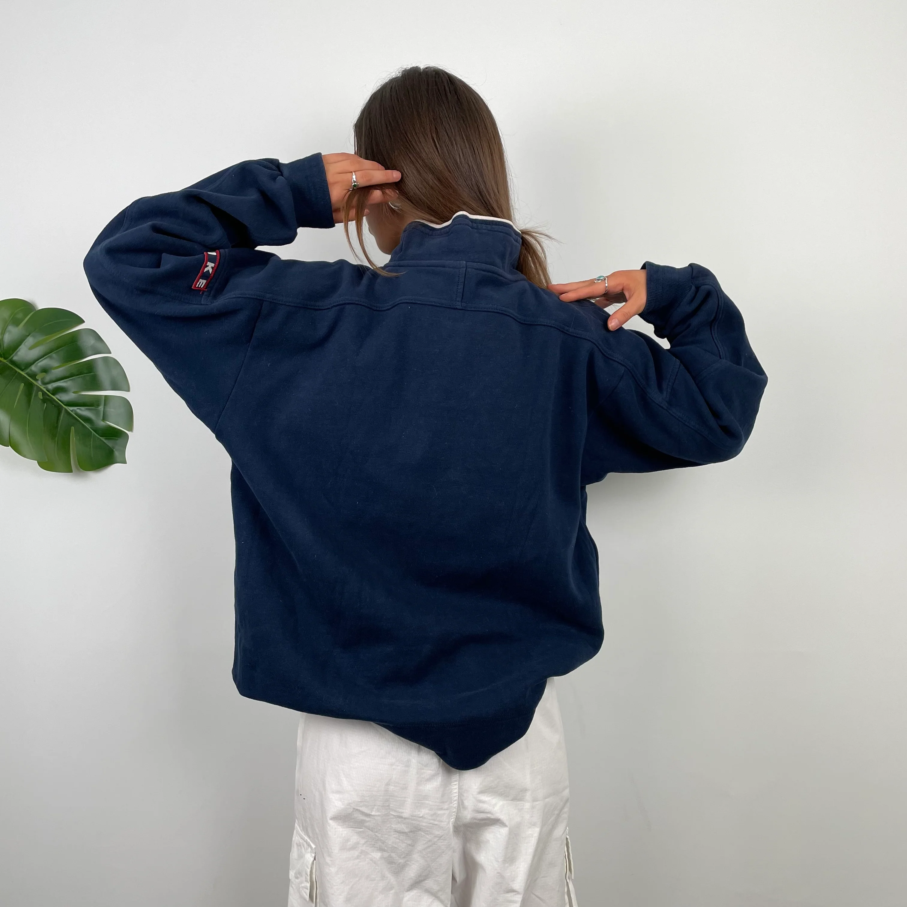 Nike Navy Embroidered Swoosh Sweatshirt (L) - Image 8
