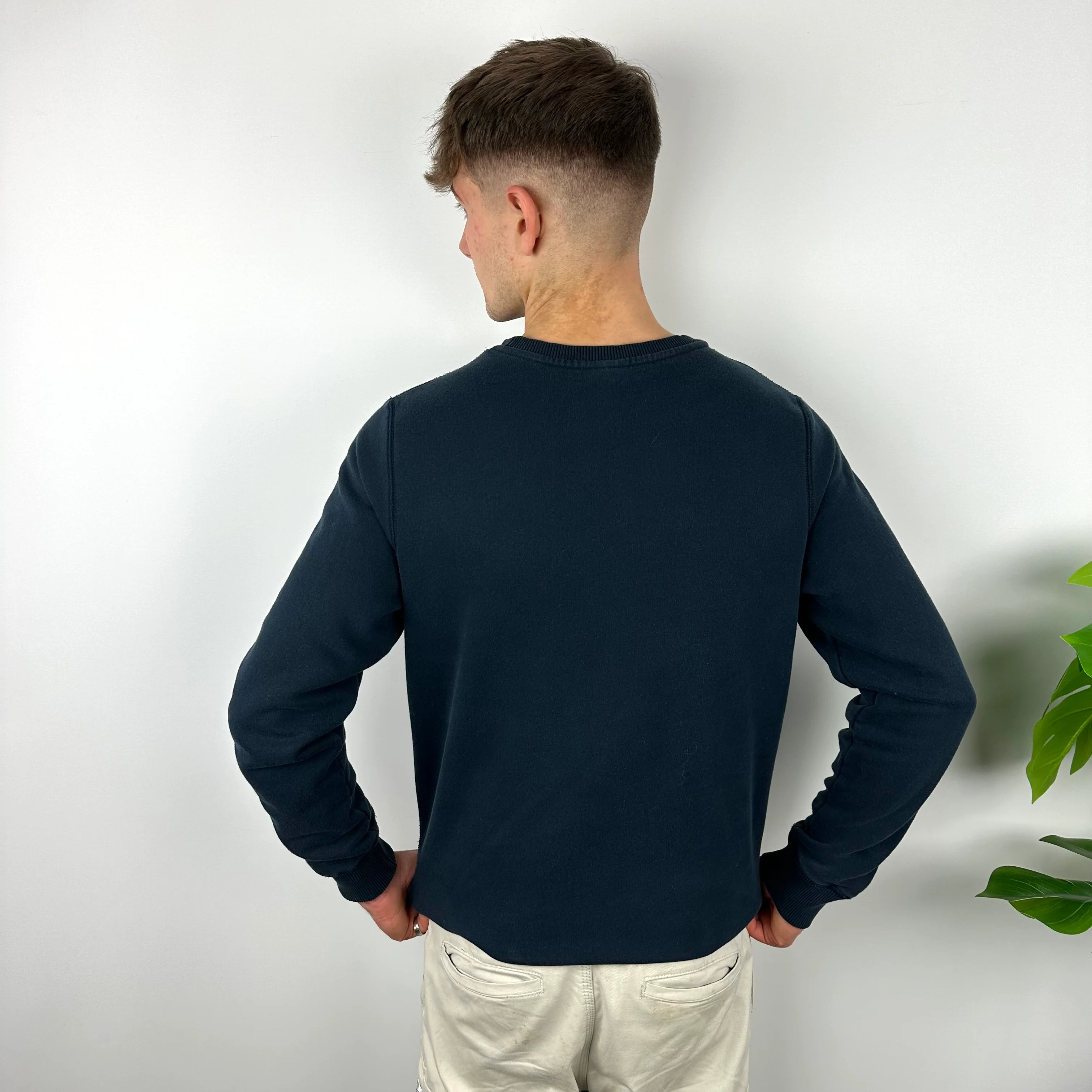 Nike Navy Embroidered Swoosh Sweatshirt (L) - Image 4