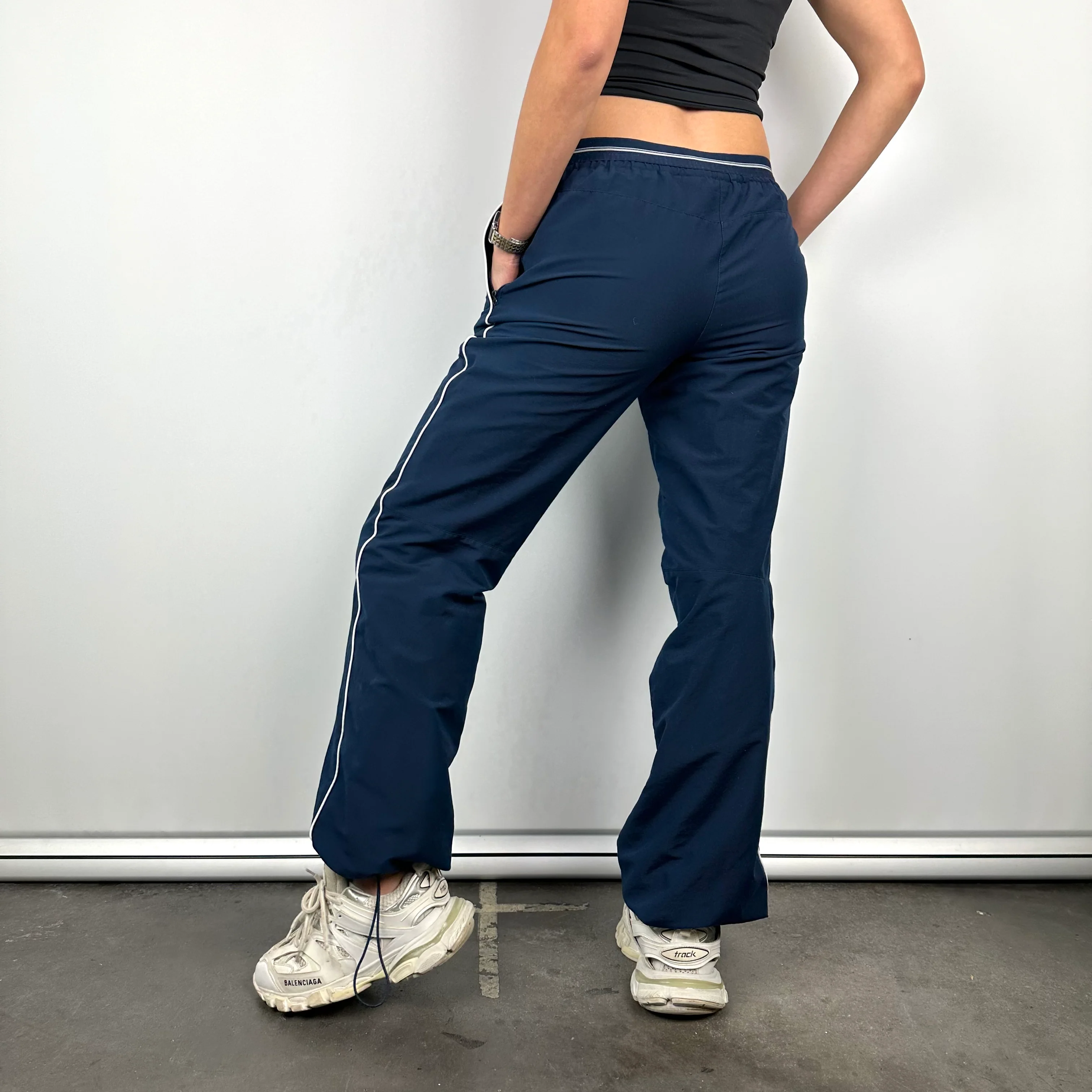 Nike Navy Embroidered Swoosh Track Pants (M) - Image 4