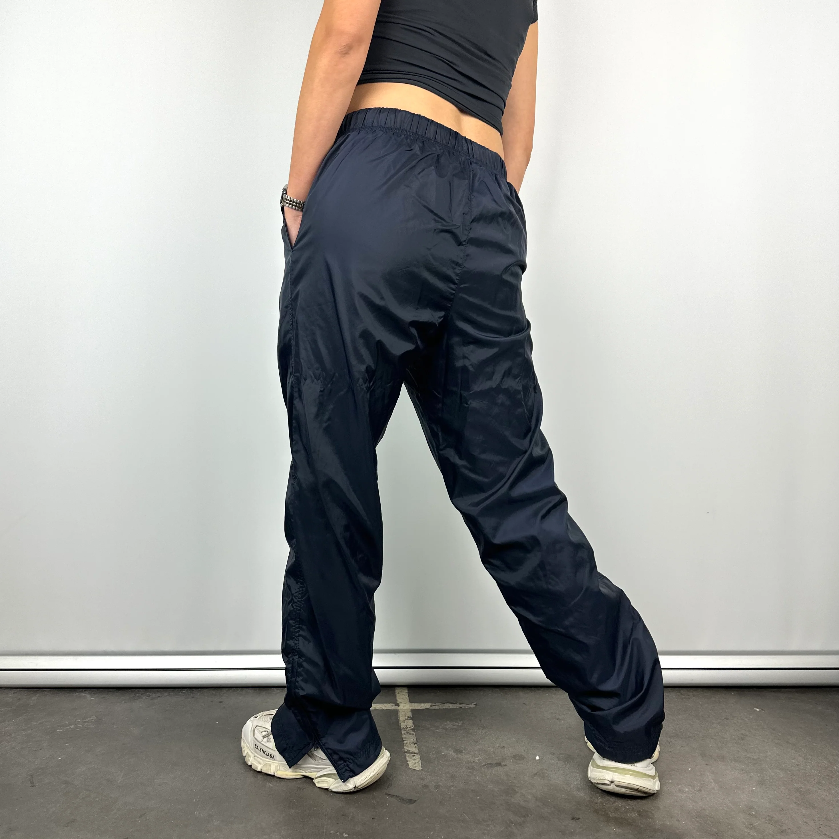 Nike Navy Embroidered Swoosh Track Pants (M) - Image 4