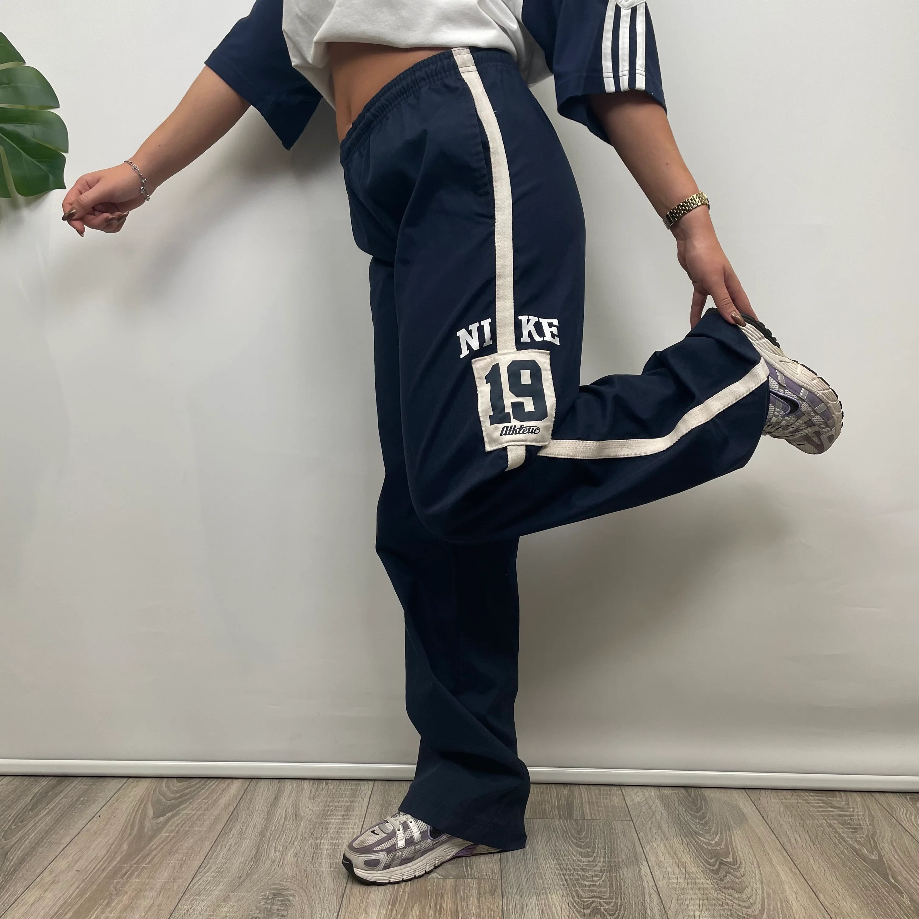 Nike Navy Embroidered Swoosh Track Pants (S) - Image 8