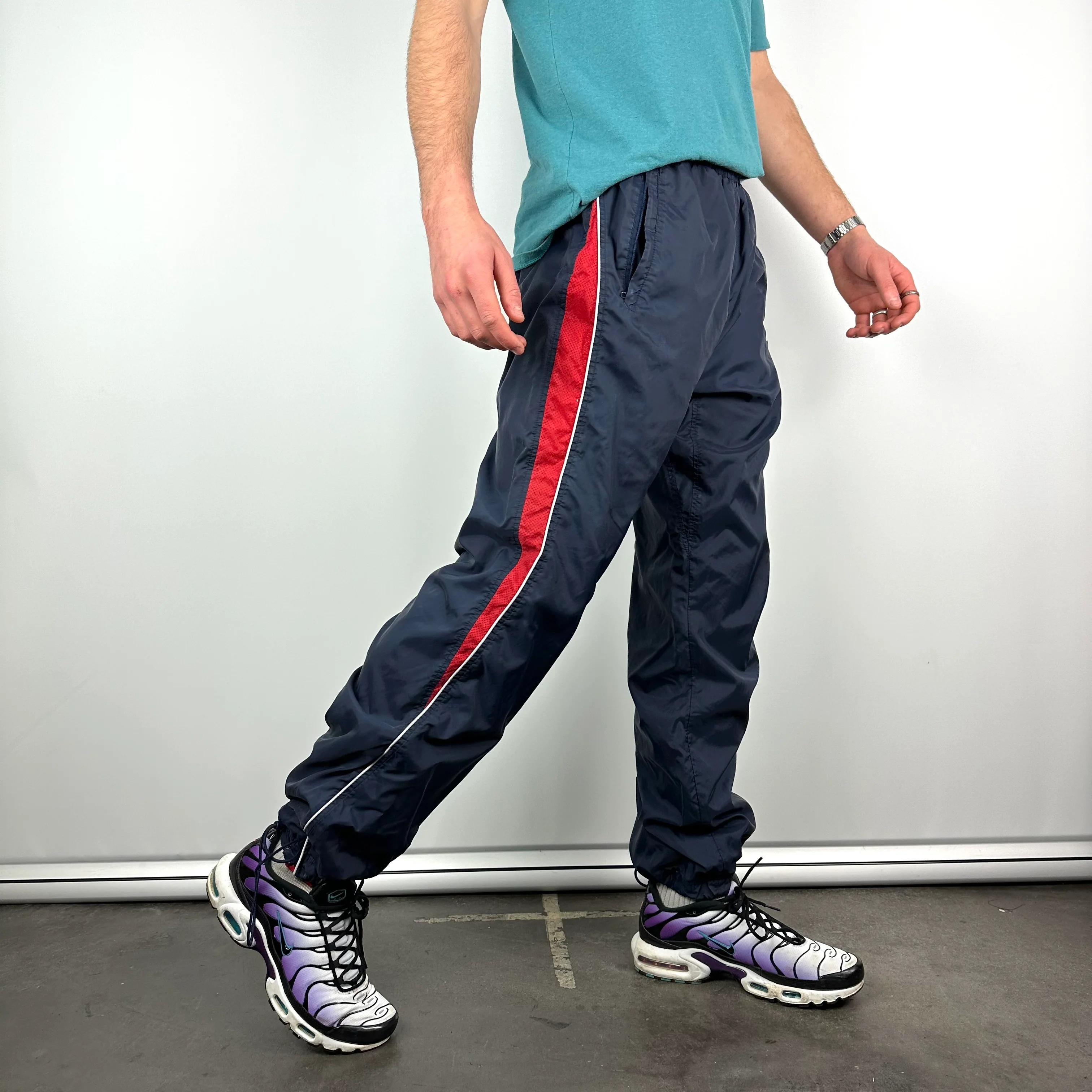 Nike Navy Embroidered Swoosh Track Pants (XL) - Image 3